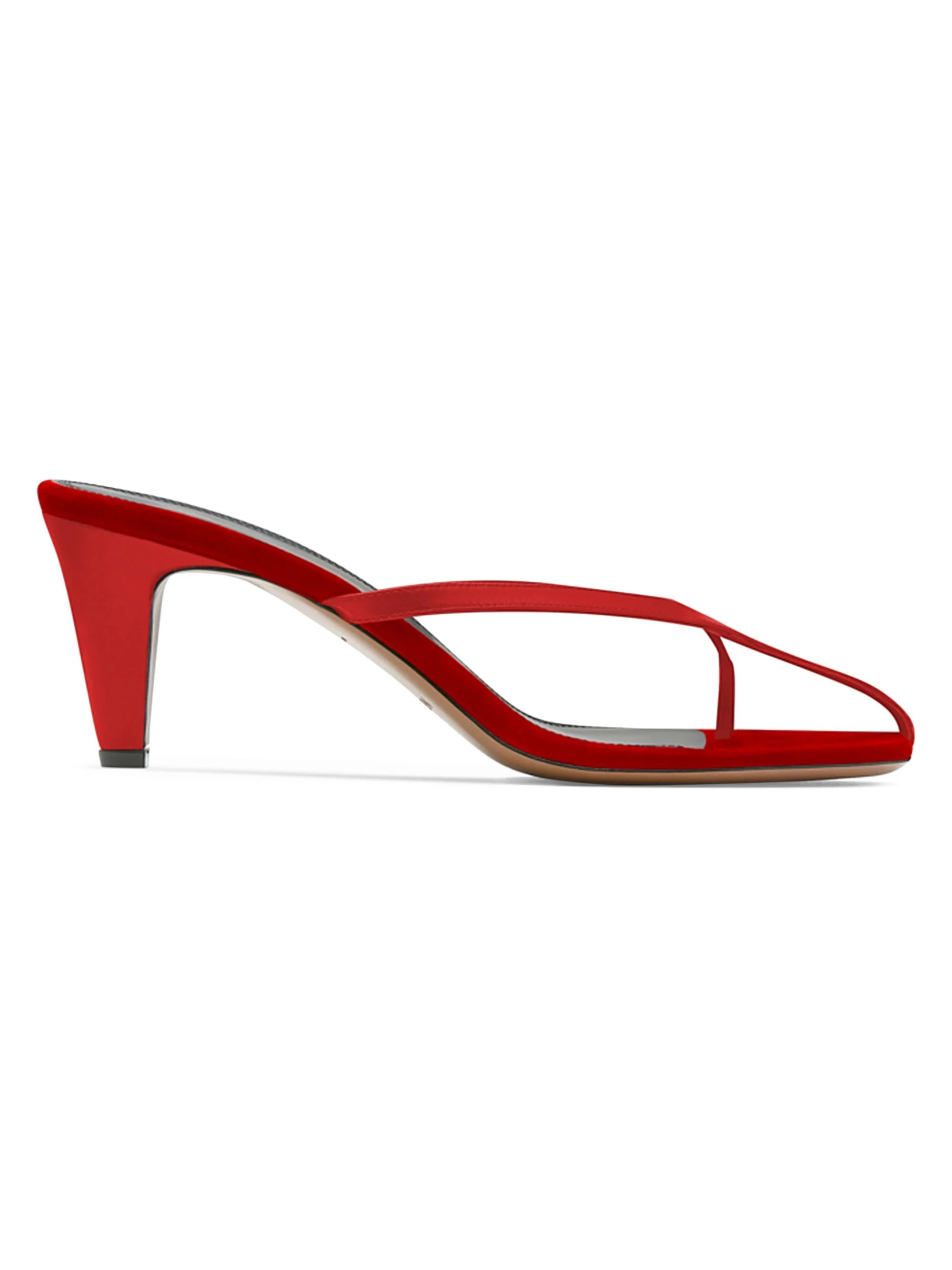 Women's Antares Leather Kitten Heel Sandals - Red - 1