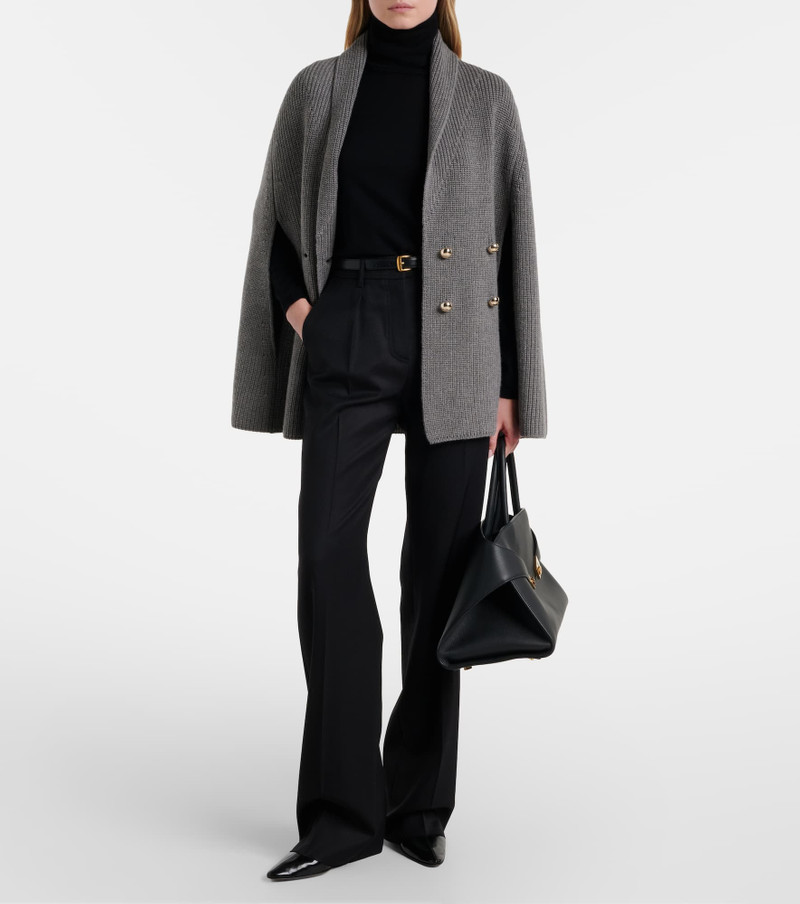 Max Mara Agenzia double-breasted virgin wool cape outlook