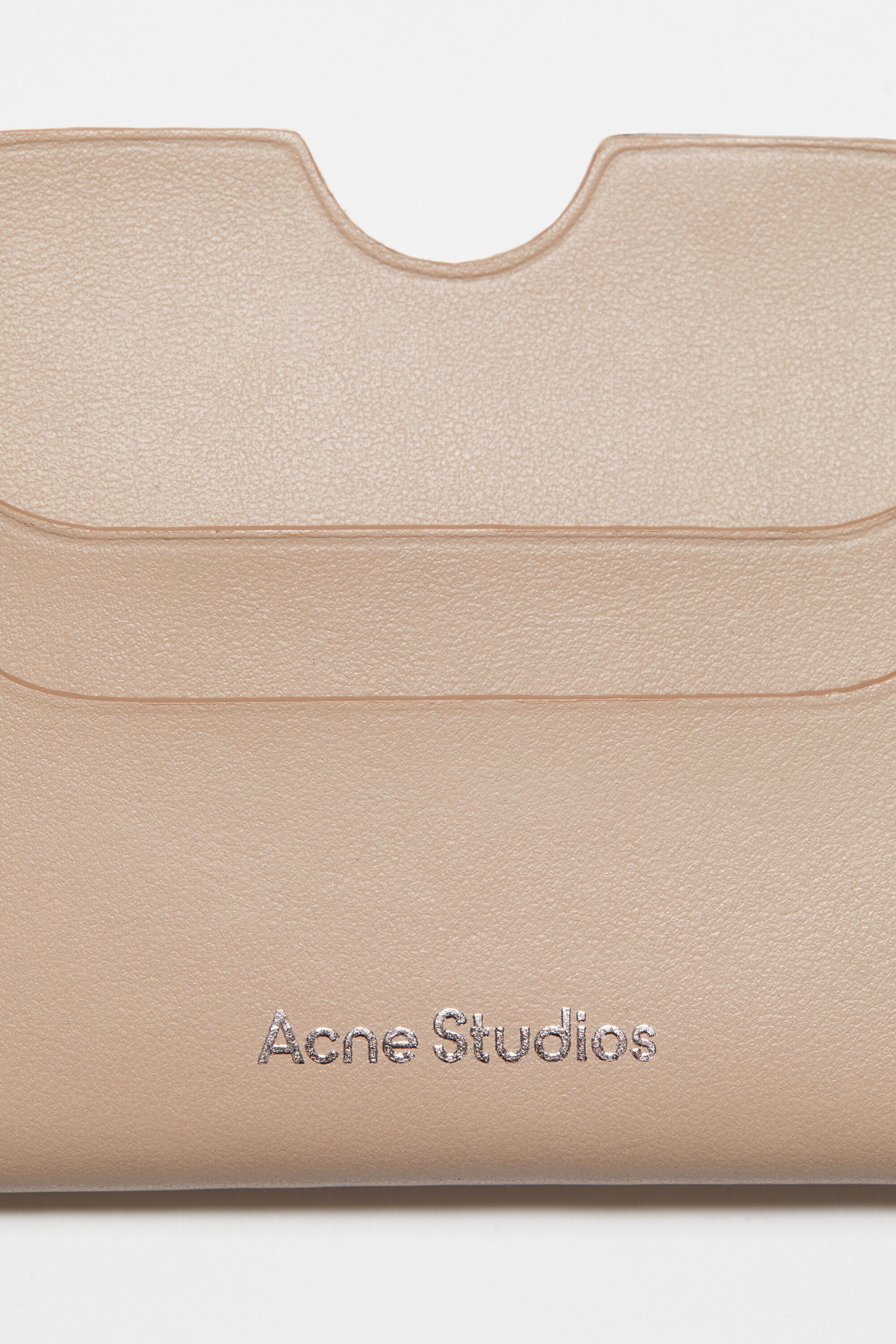 Leather card holder - Taupe beige - 5