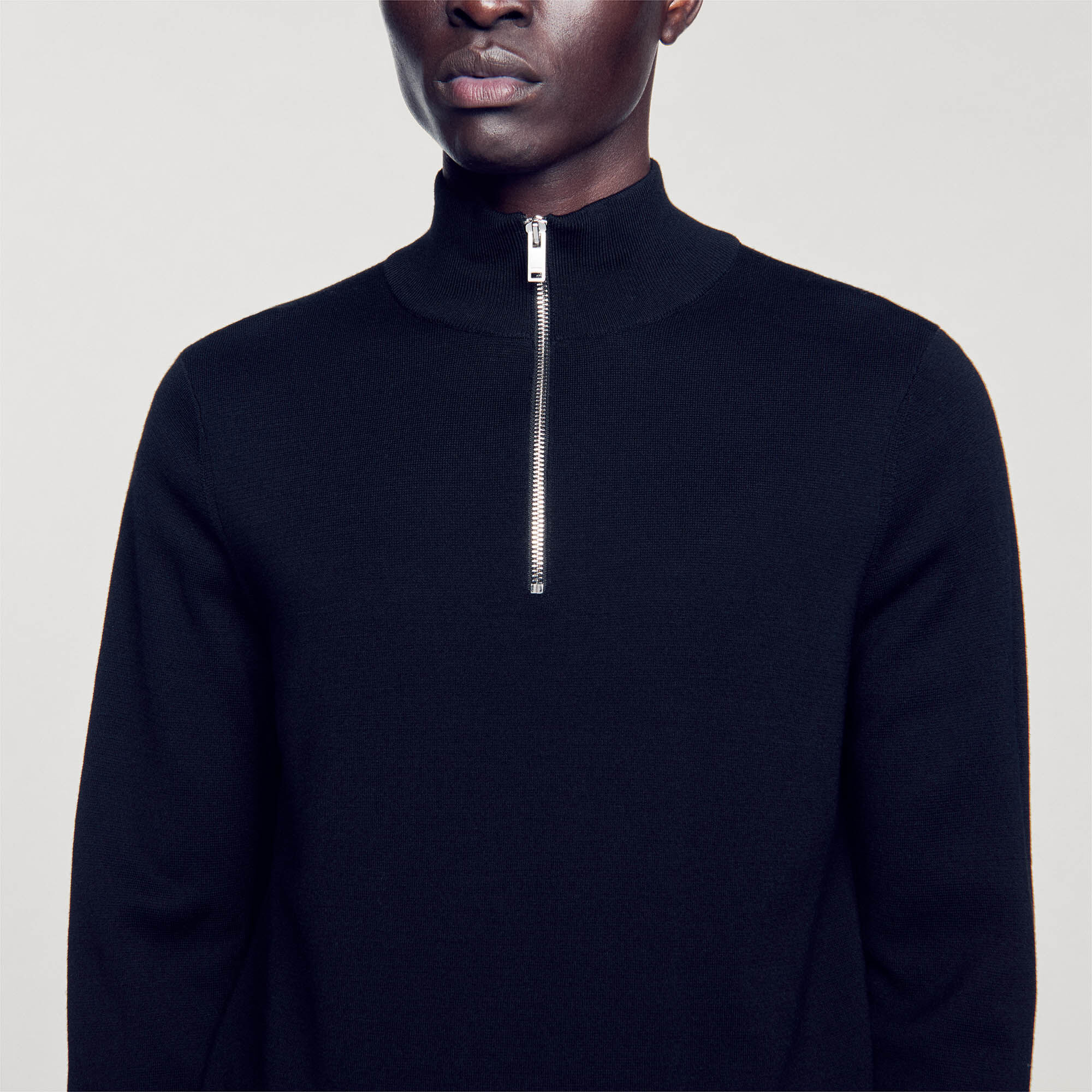 WOOL SWEATER WITH ZIPPED COLLAR - 3