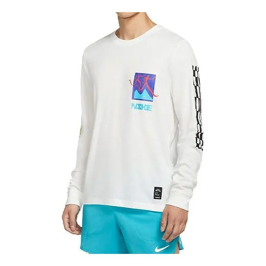 Men's Nike Dri-FIT A.I.R. Running Training Sports Long Sleeves Sail White T-Shirt CW0942-133 - 1