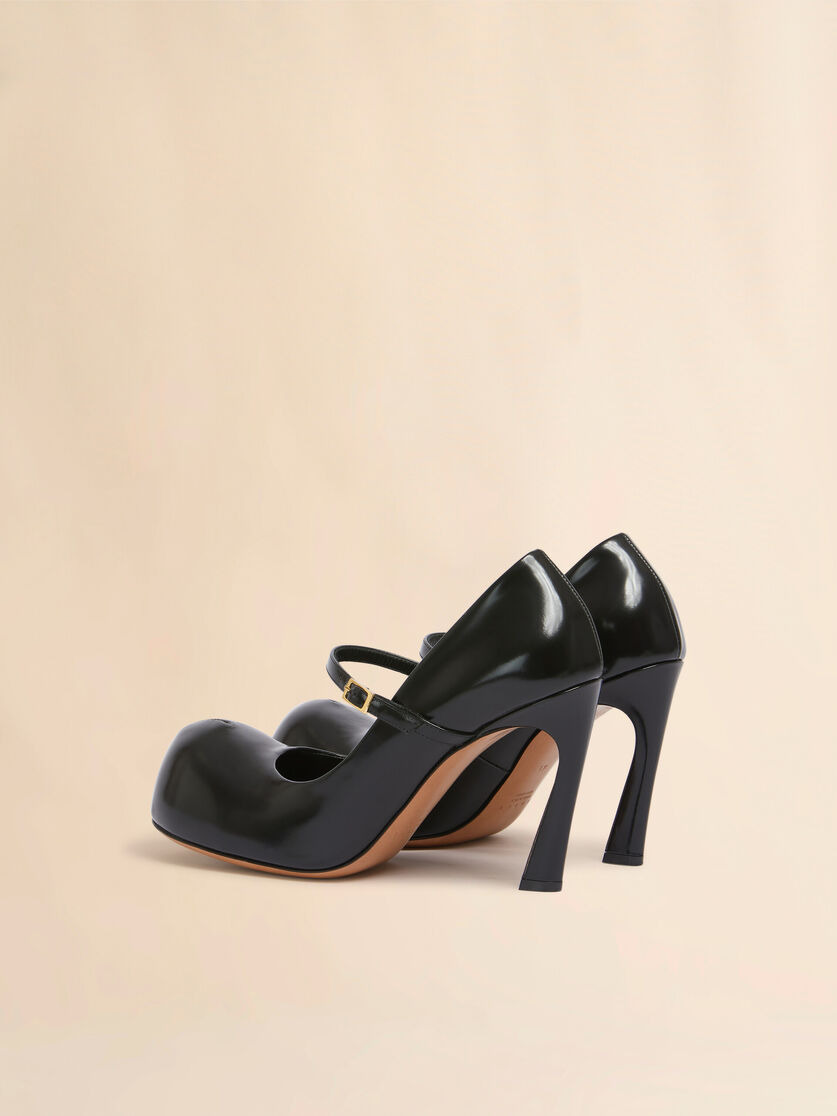 BLACK LEATHER NEW WAVE MARY JANE PUMP - 3