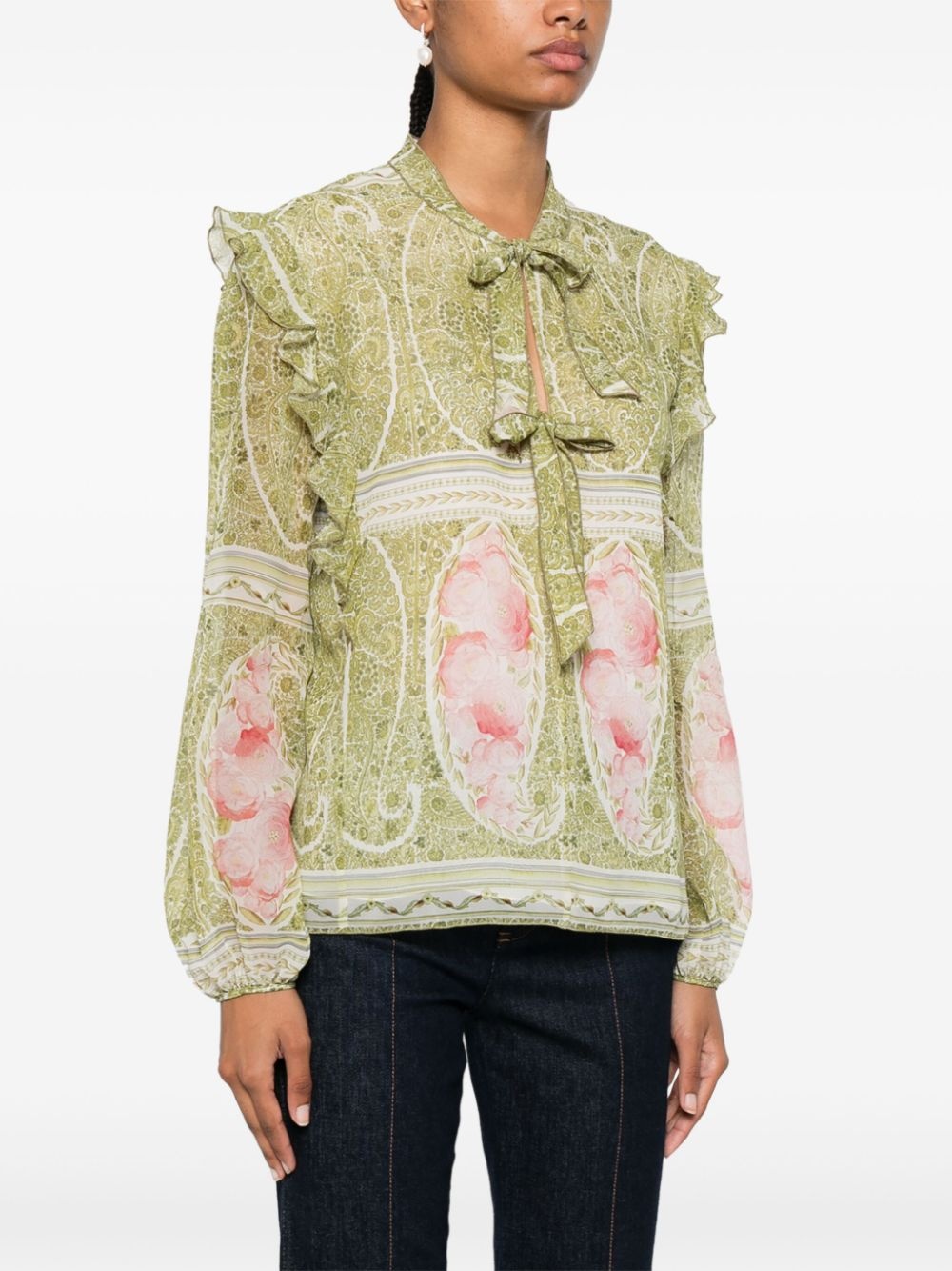 floral-print blouse - 3