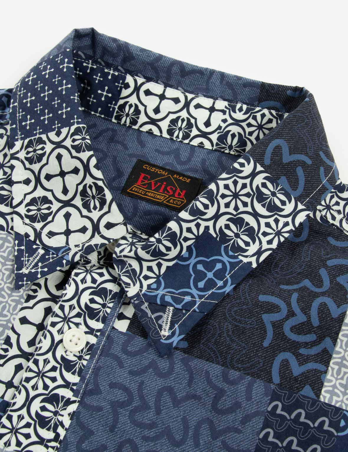 ALLOVER DERMATOGLYPHIC BLOCK AND SEAGULL PRINT RELAX FIT SHIRT - 8