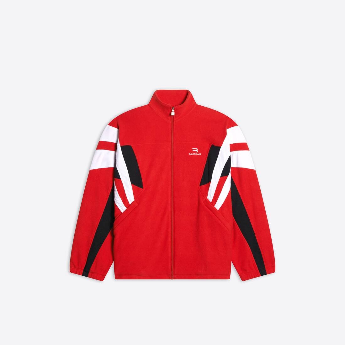 Men's Sporty B Cosy Tracksuit Jacket in Red - 1