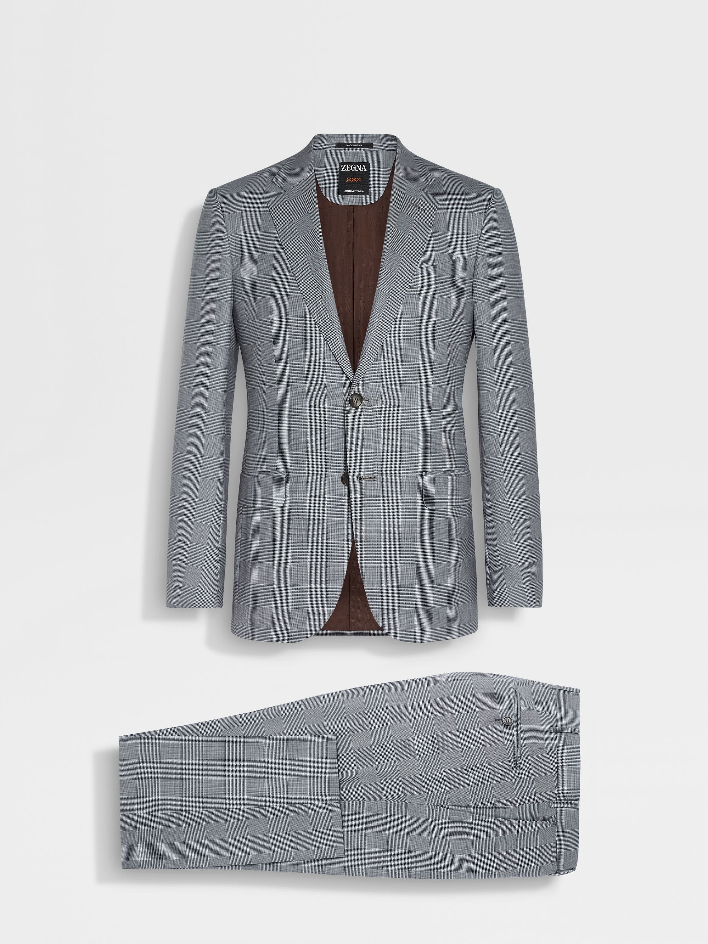 BLACK AND WHITE CENTOVENTIMILA WOOL SUIT - 2