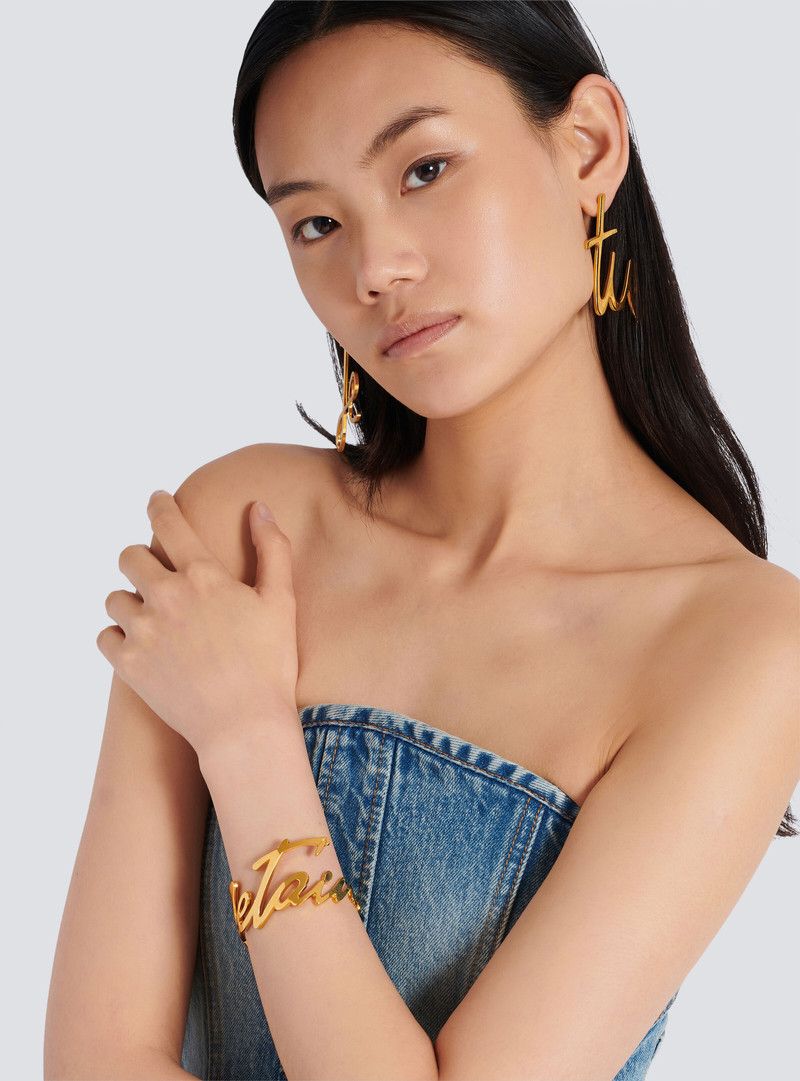 Balmain "Je t'aime" brass bracelet outlook