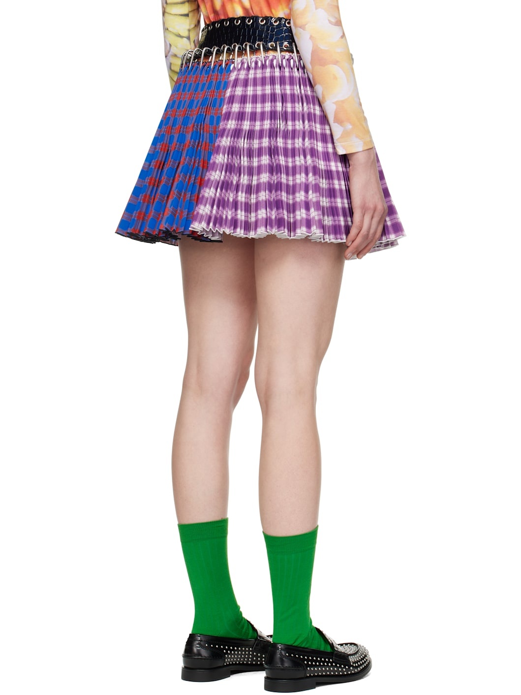 Blue & Purple Pommel Carabiner Mini Skirt - 3