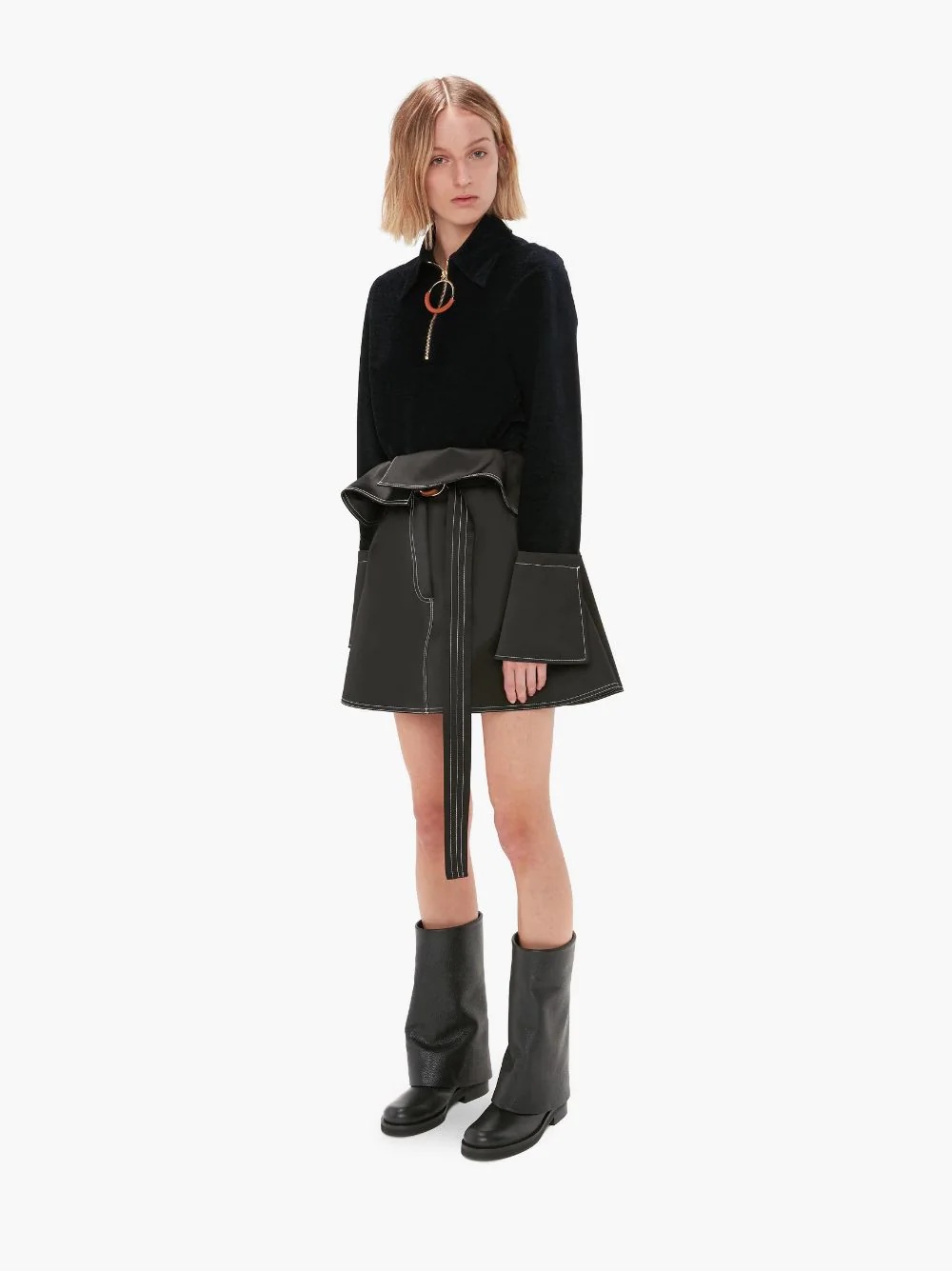 FOLDOVER WAIST MINI SKIRT - 3