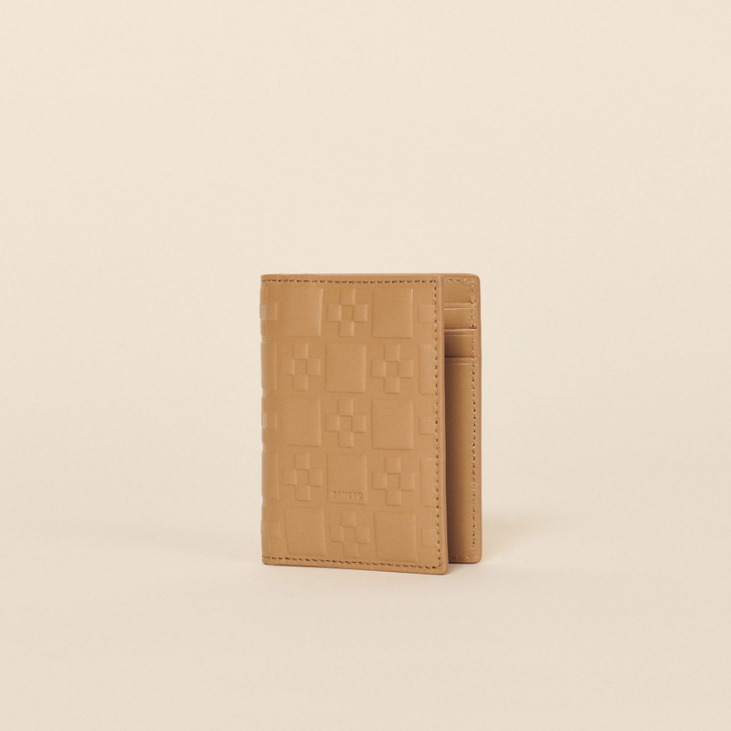 Sandro Embossed leather vertical card holder outlook