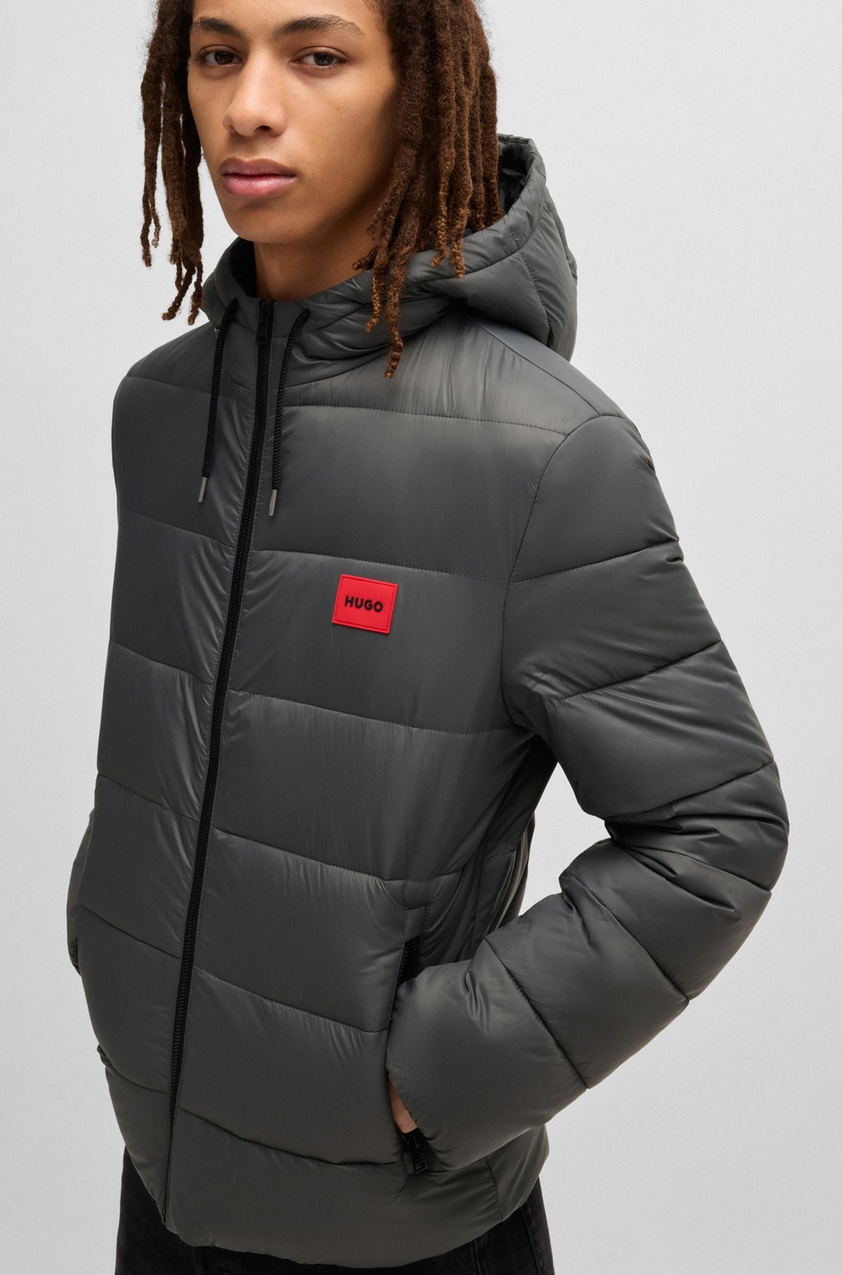 SLIM-FIT WATER-REPELLENT PUFFER JACKET WITH LOGO TRIM - 6