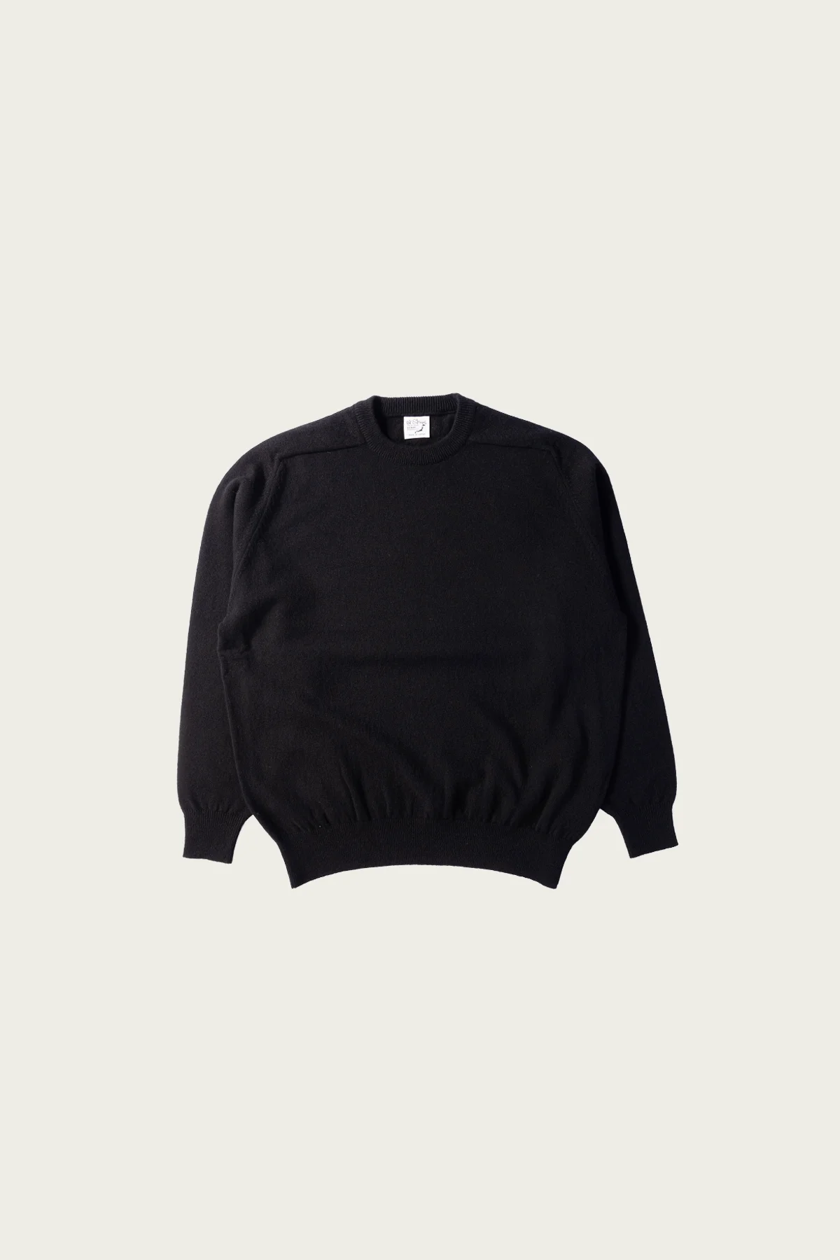 Simple Crew Neck Sweater Crafted In Japan - Black - 1
