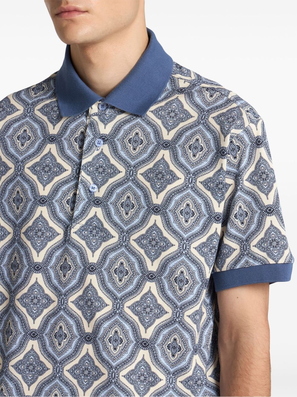 geometric-print polo shirt - 4