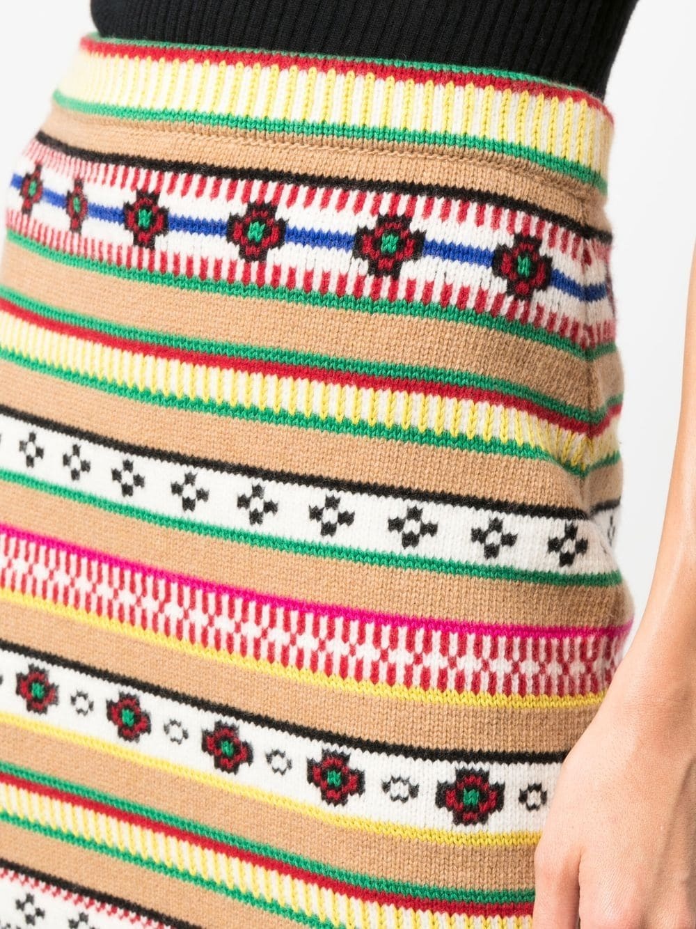 intarsia-knit high-waisted skirt - 5
