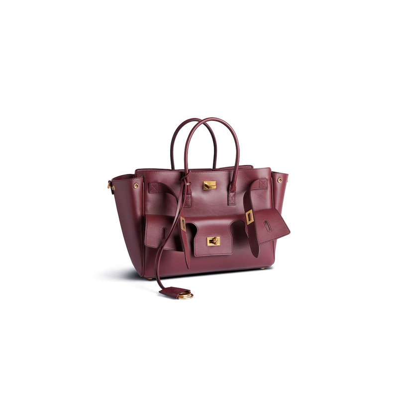 BALENCIAGA Women's Bel Air Small Carry All Bag in Dark Burgundy outlook