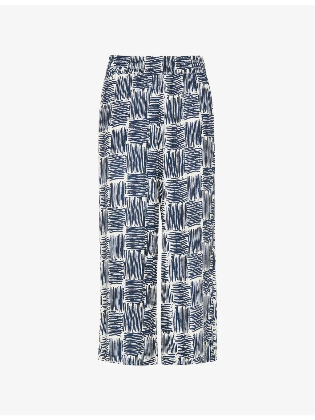 Abstract-Print Cropped Woven Trousers - 1