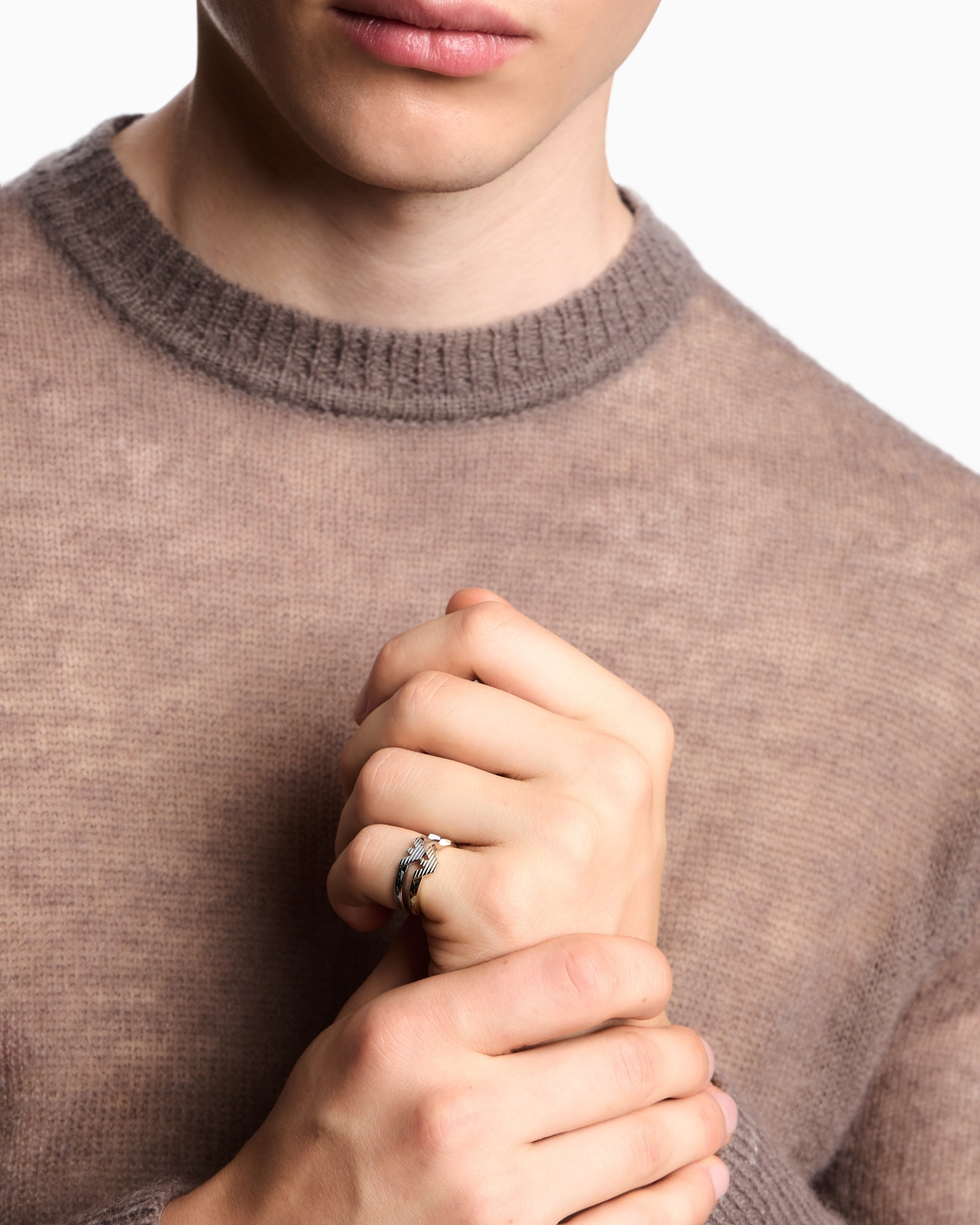 TWO-TONE STAINLESS STEEL STACK RING - 2