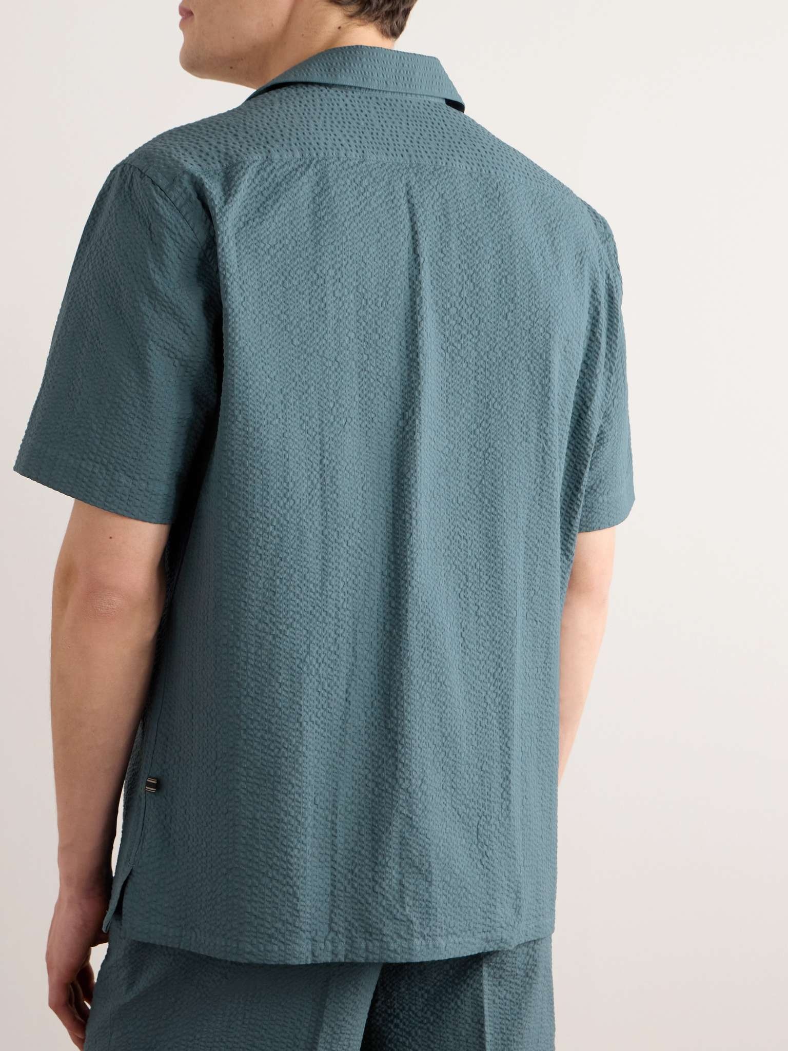 Convertible-Collar Cotton-Seersucker Shirt - 3