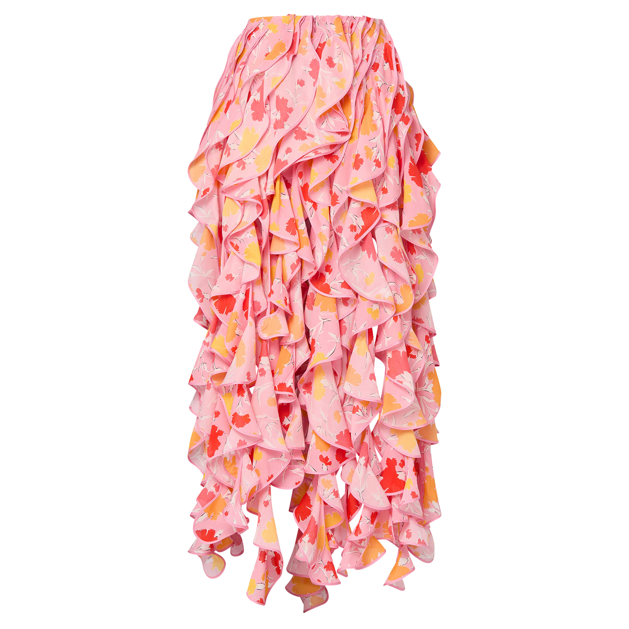 Carnation Print Ruffle Skirt - 3