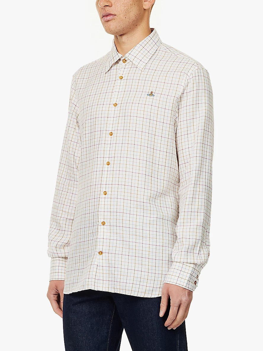 Ghost check-print regular-fit cotton-blend shirt - 3