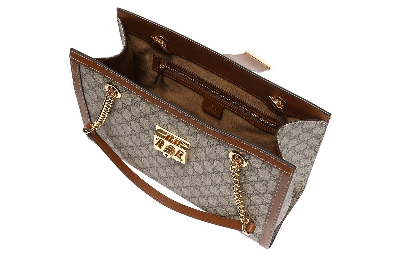(WMNS) Gucci Padlock Medium GG Shoulder Bag 'Beige Brown' 479197-KHNKG-8534 - 4