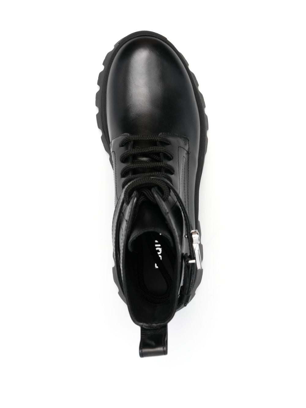 logo-buckle leather ankle boots - 4