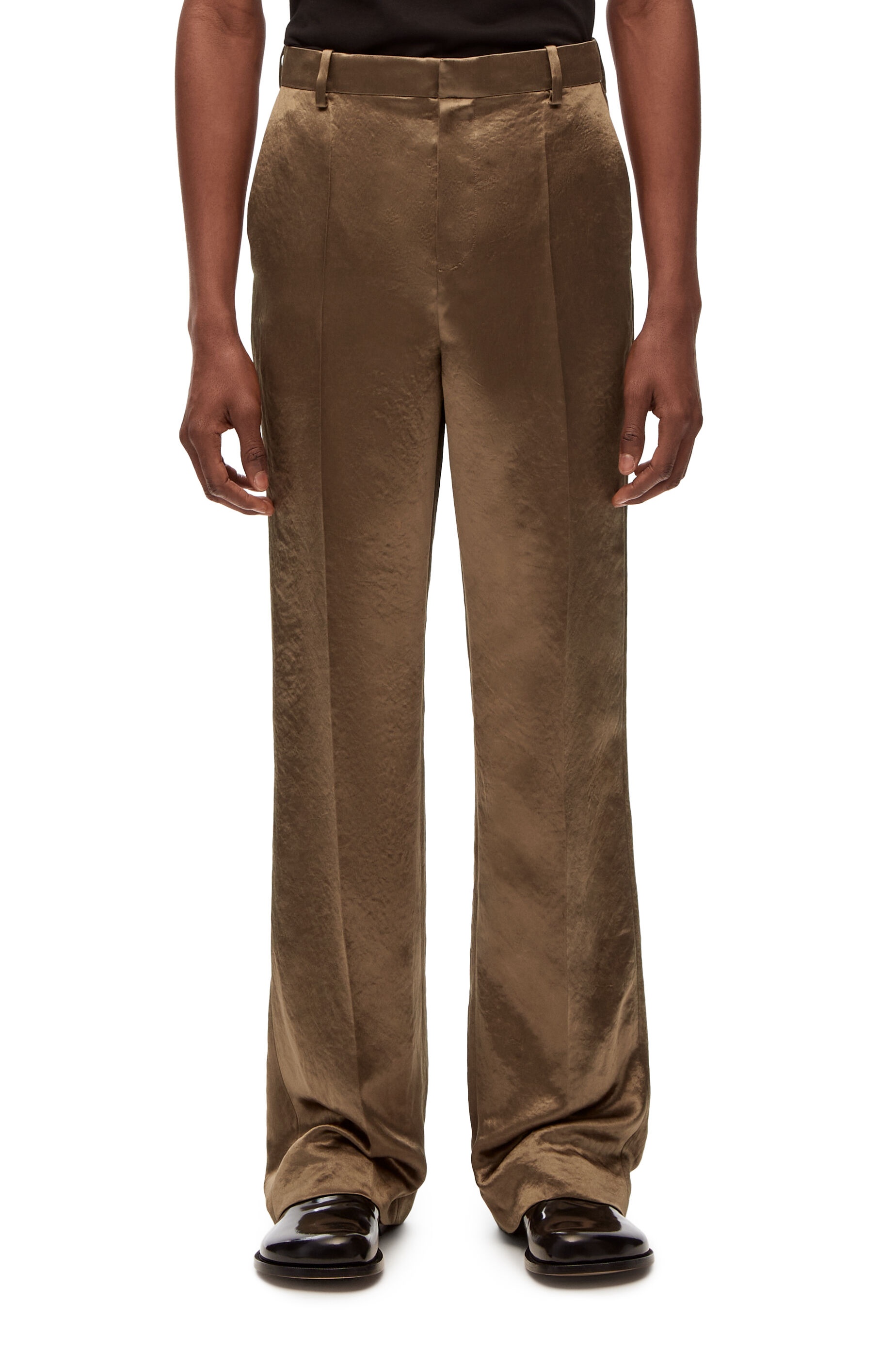 Bootleg trousers in technical satin - 3