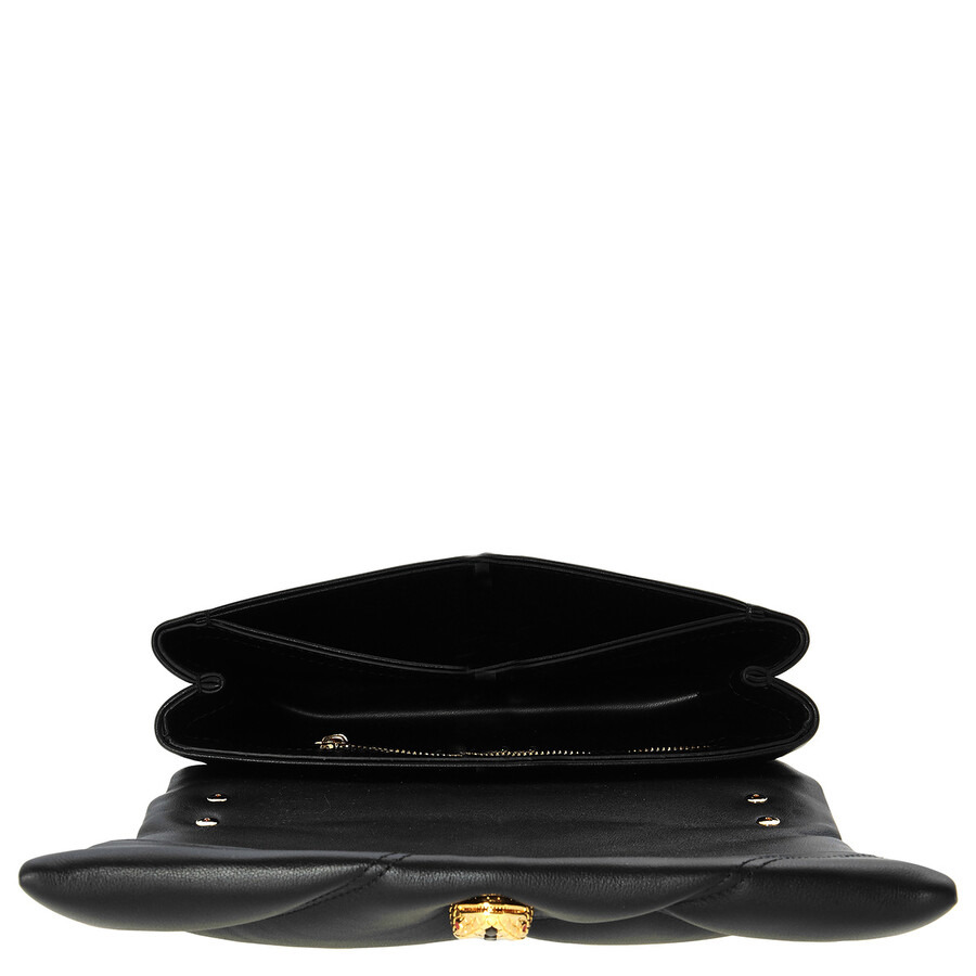 Bvlgari Serpenti Cabochon Leather Shoulder Bag In Black - 5