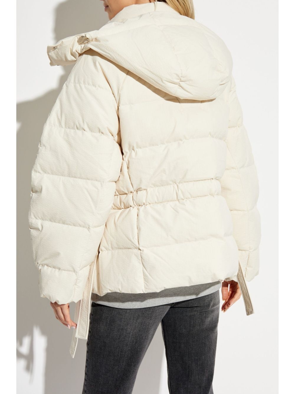 embossed logo puffer jacket - 4