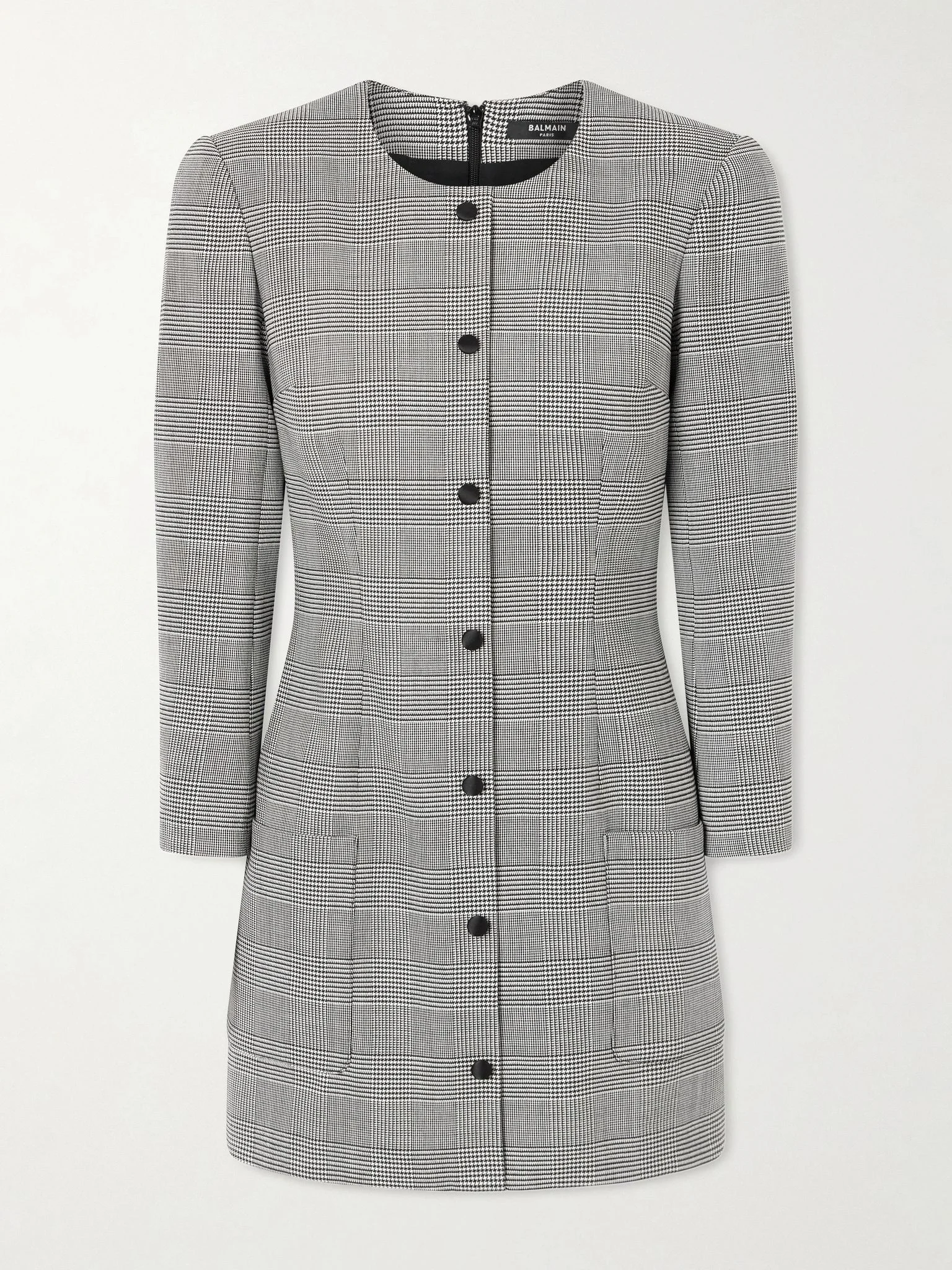 Prince of Wales wool-blend mini dress Multi - 1