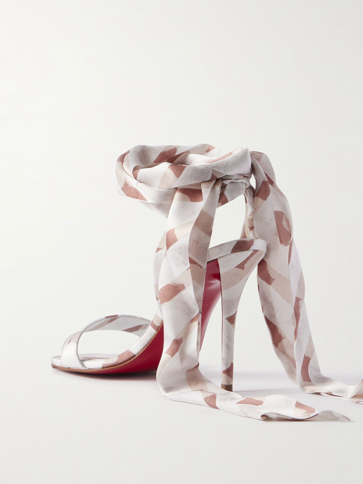 Miss Z 100 printed satin sandals Blush - 3
