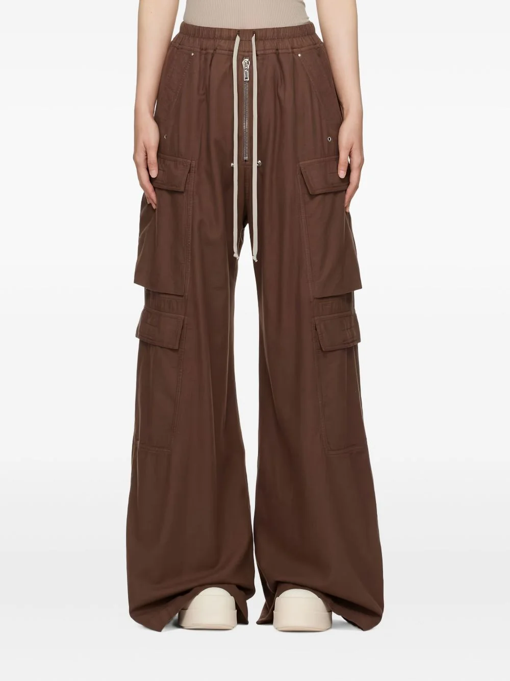 drawstring cargo trousers - 1