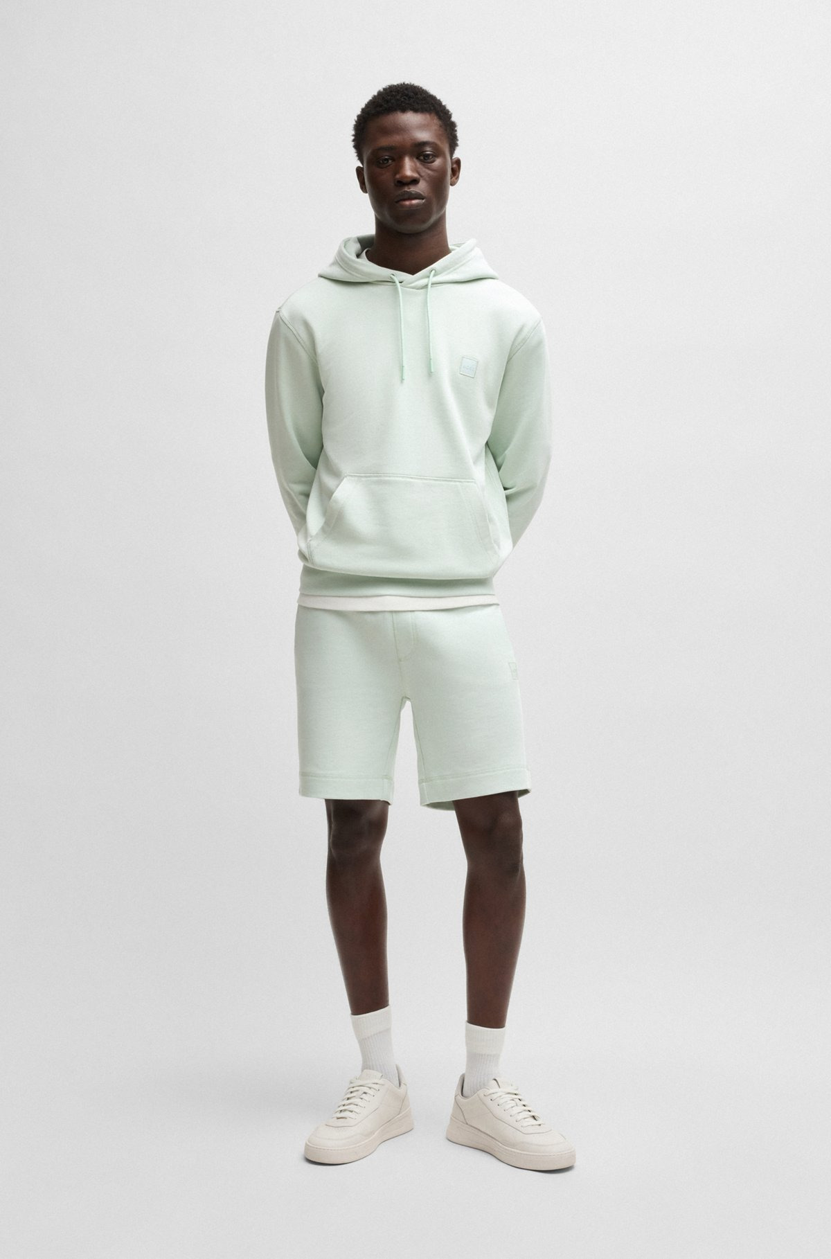 COTTON-TERRY REGULAR-FIT SHORTS WITH LOGO BADGE - 4