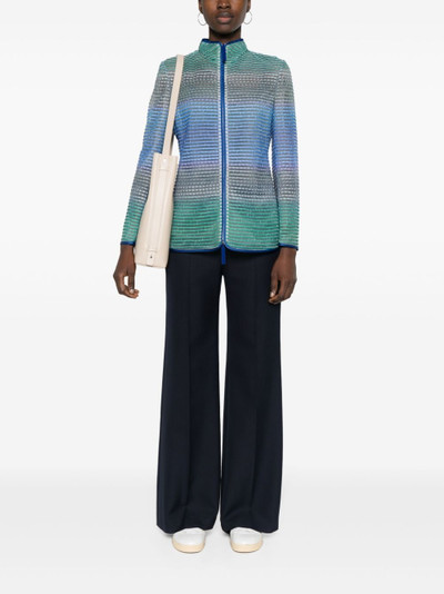 GIORGIO ARMANI semi-sheer striped jacket outlook