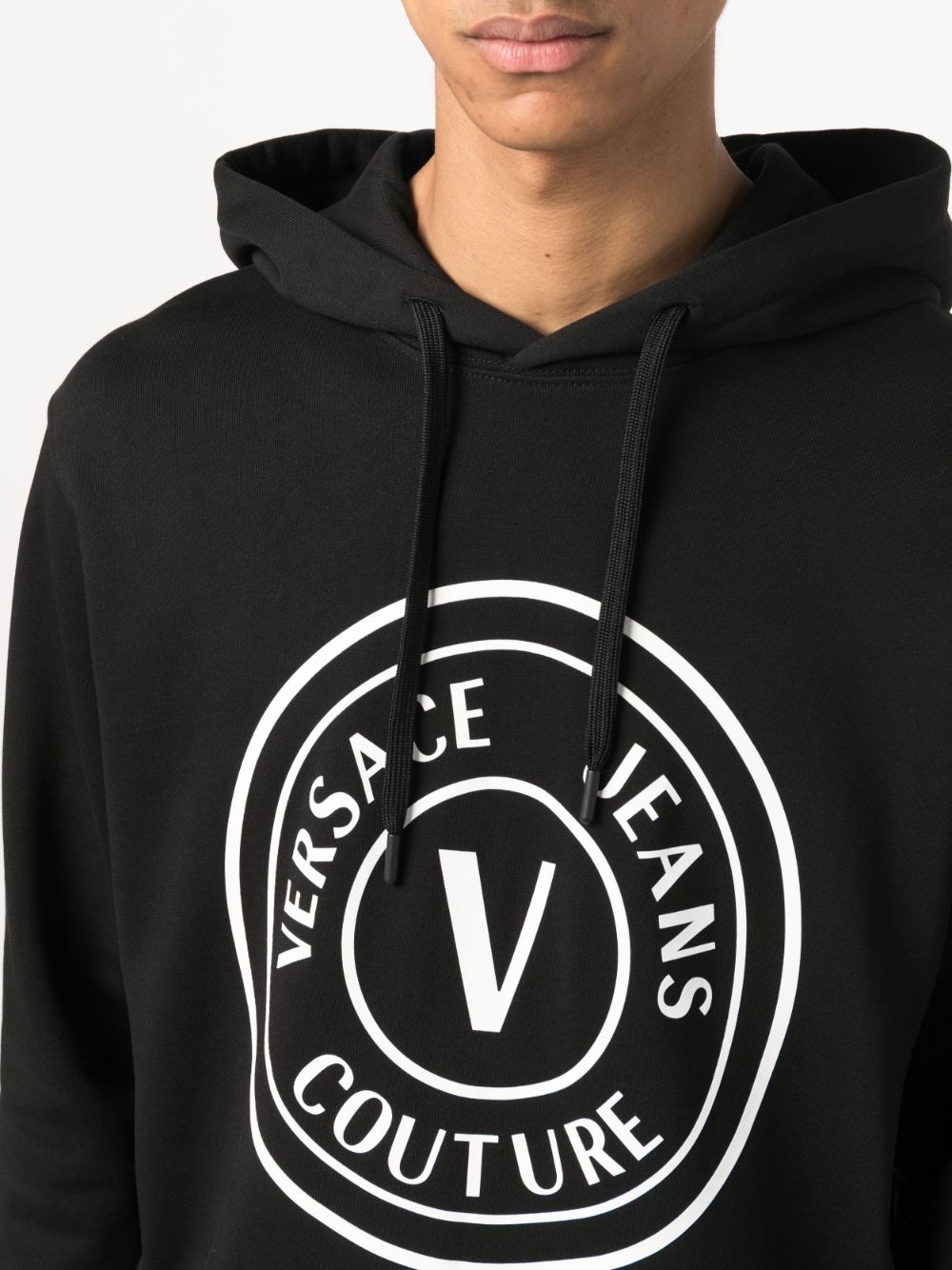 logo-print cotton hoodie - 5