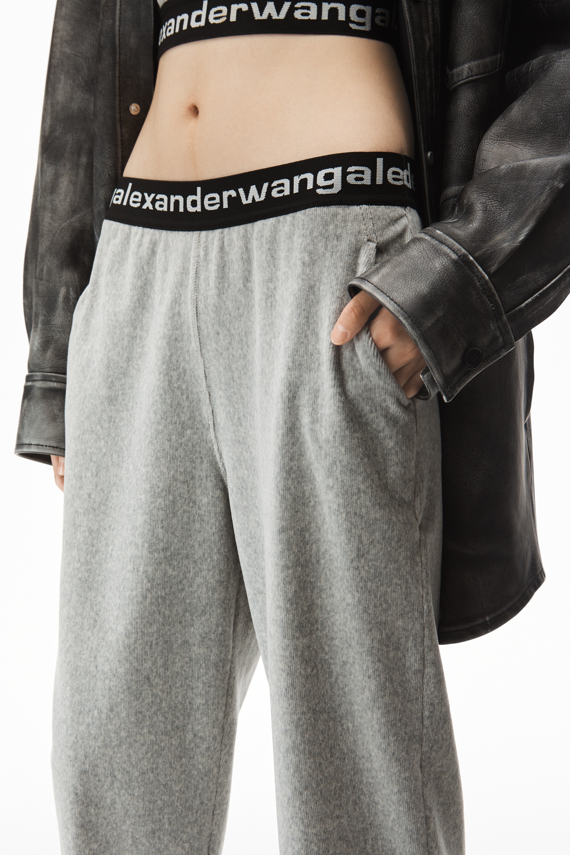 logo elastic jogger in stretch corduroy - 3