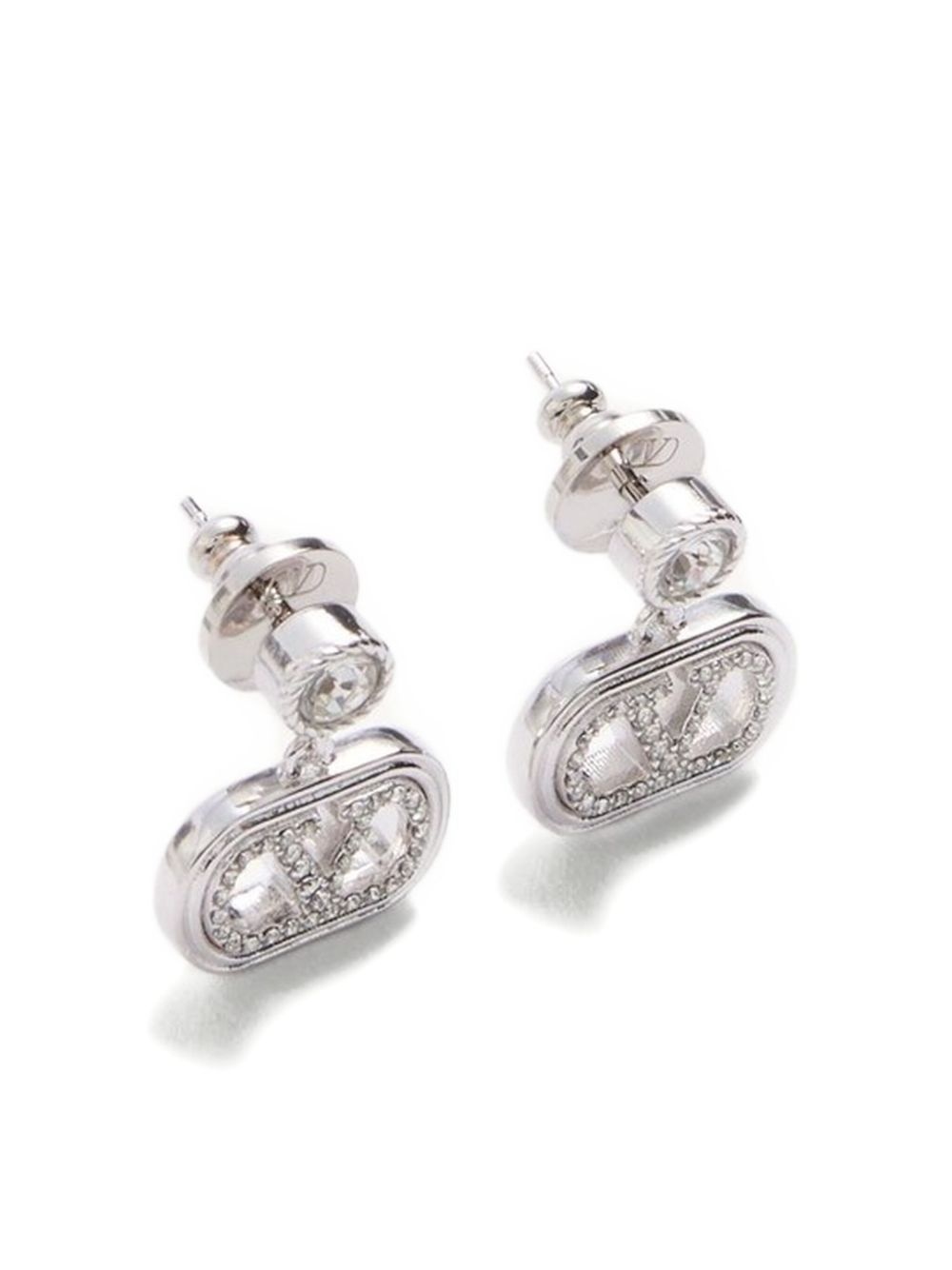 OVAL METAL EARRINGS WITH SWAROVSKI® CRYSTALS - 3