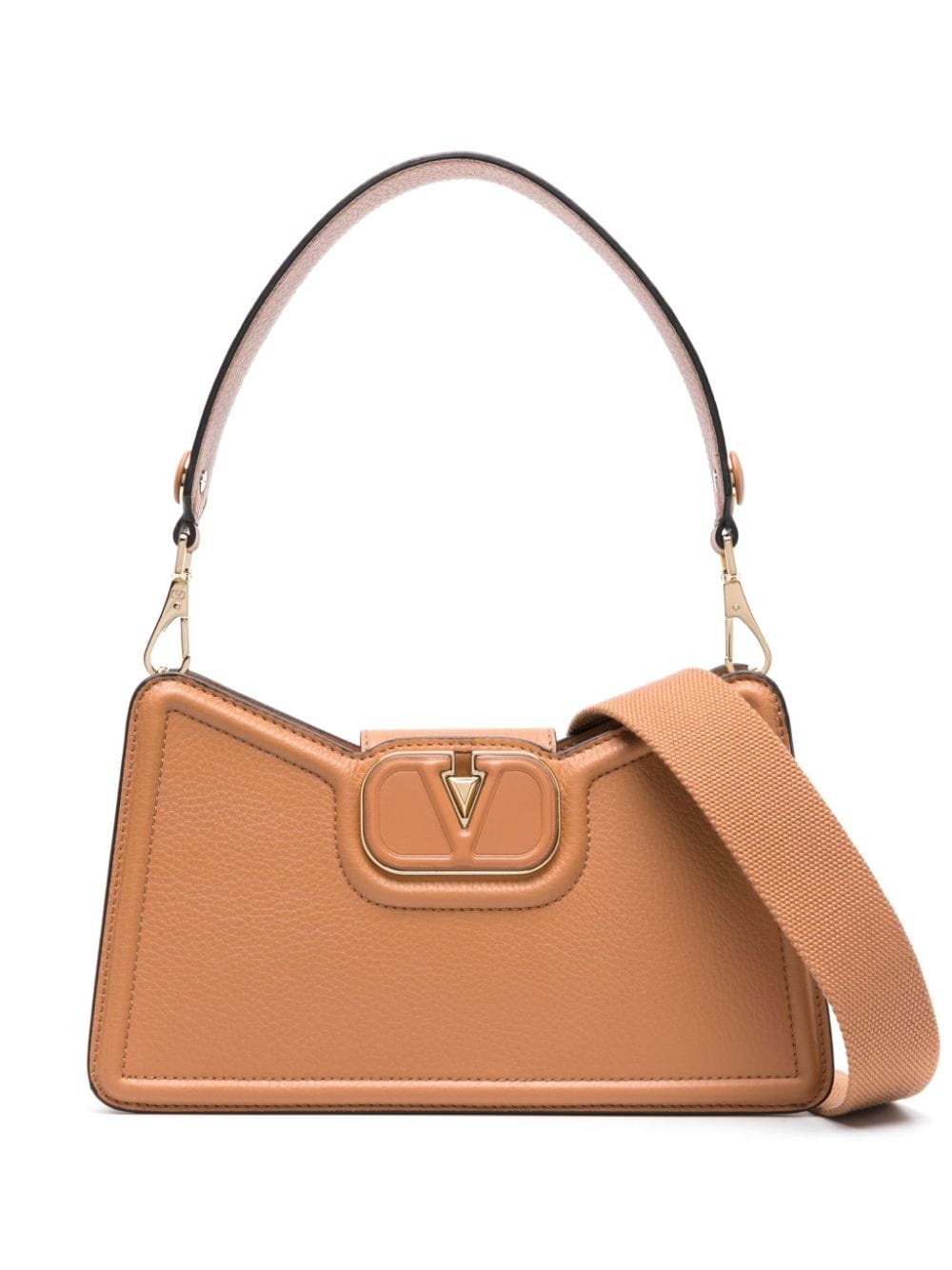 VLogo leather shoulder bag - 1