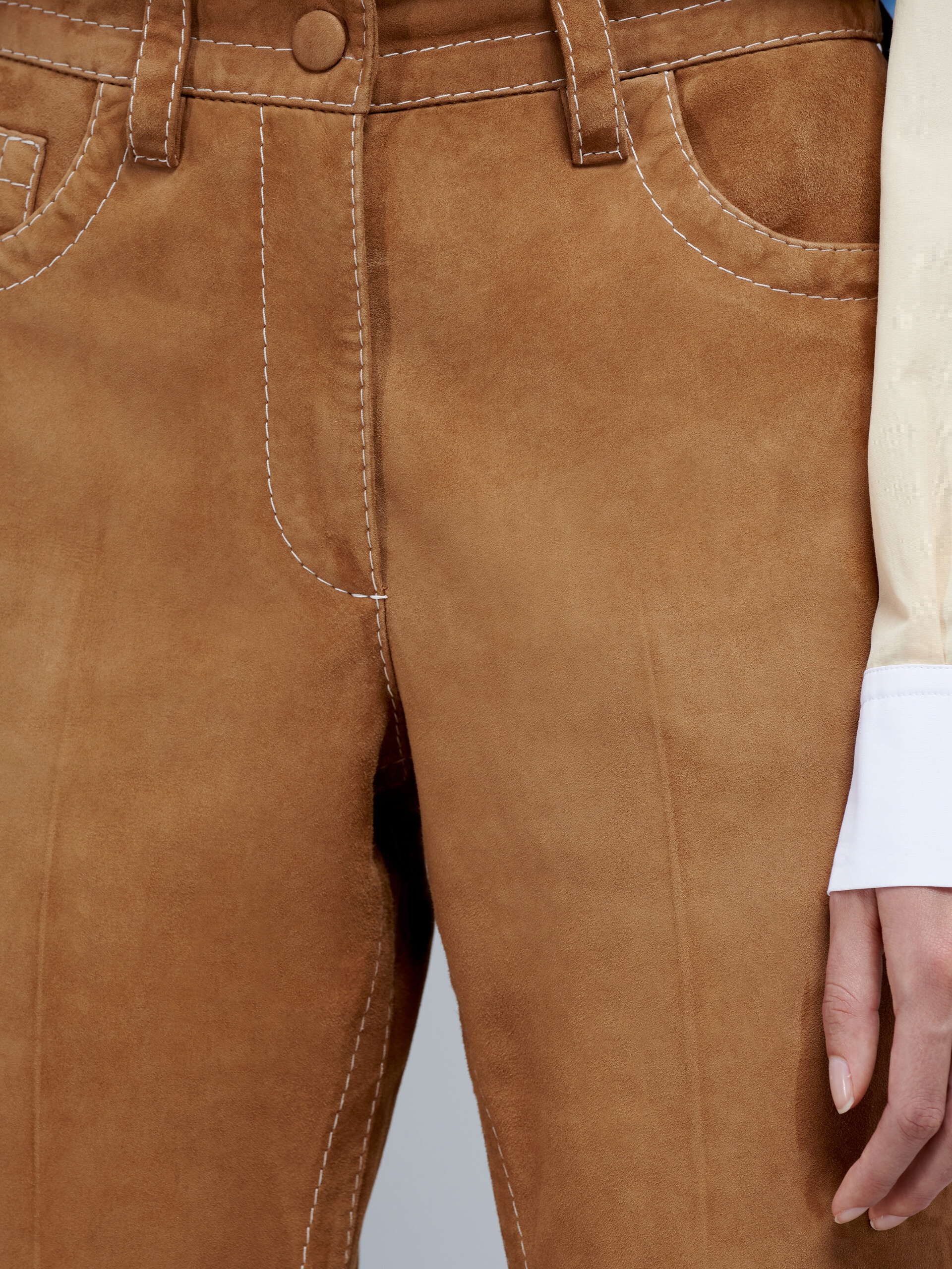 SUEDE NATURAL NAPPA TROUSERS - 4