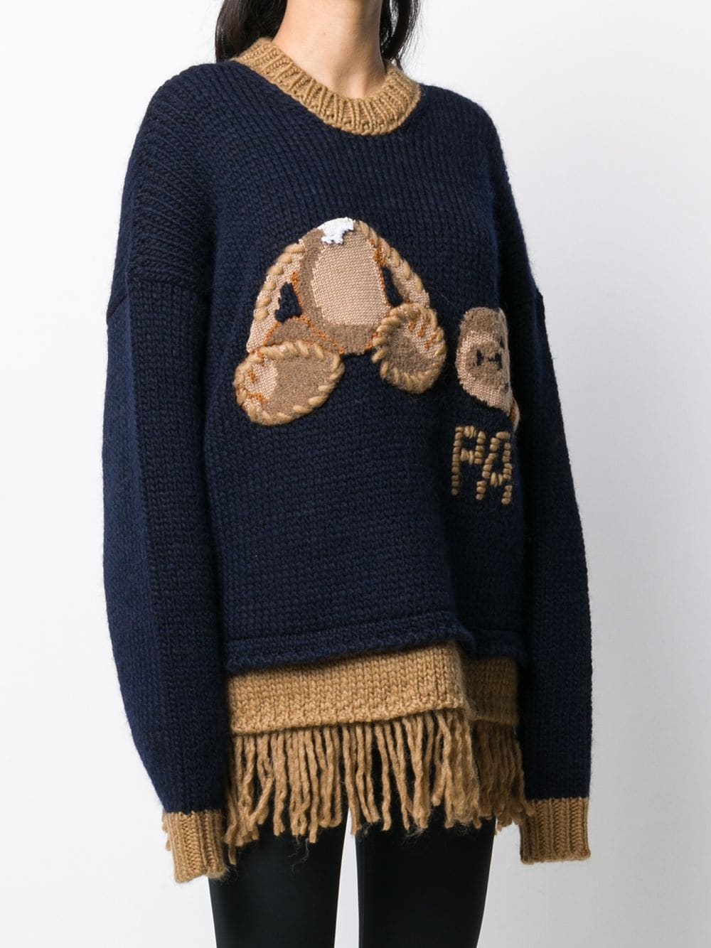 bear fringed jumper - 3