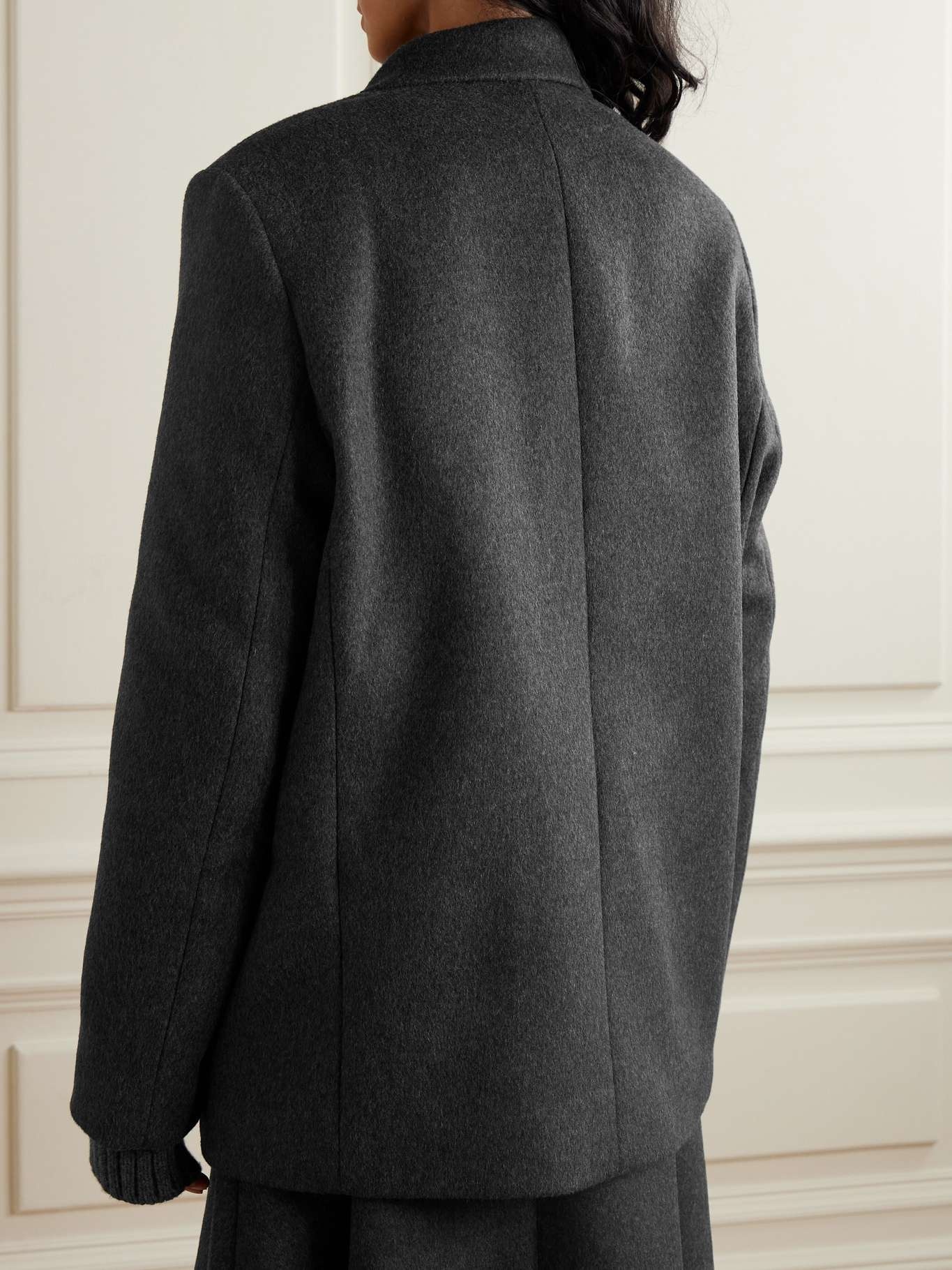 Asymmetric recycled wool-blend blazer - 3