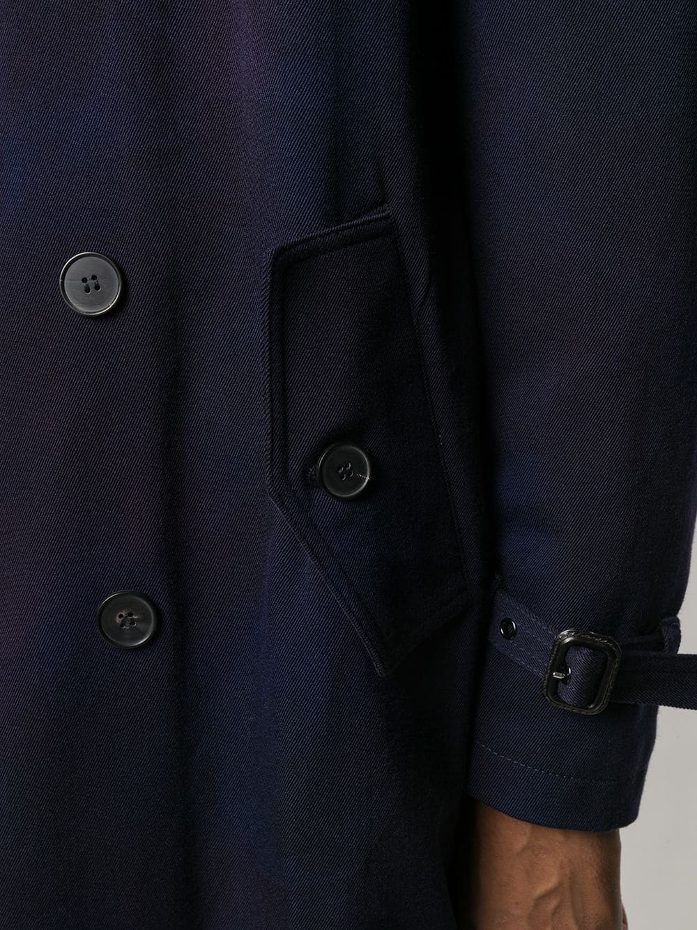 doubled-breasted belted trench coat - 5