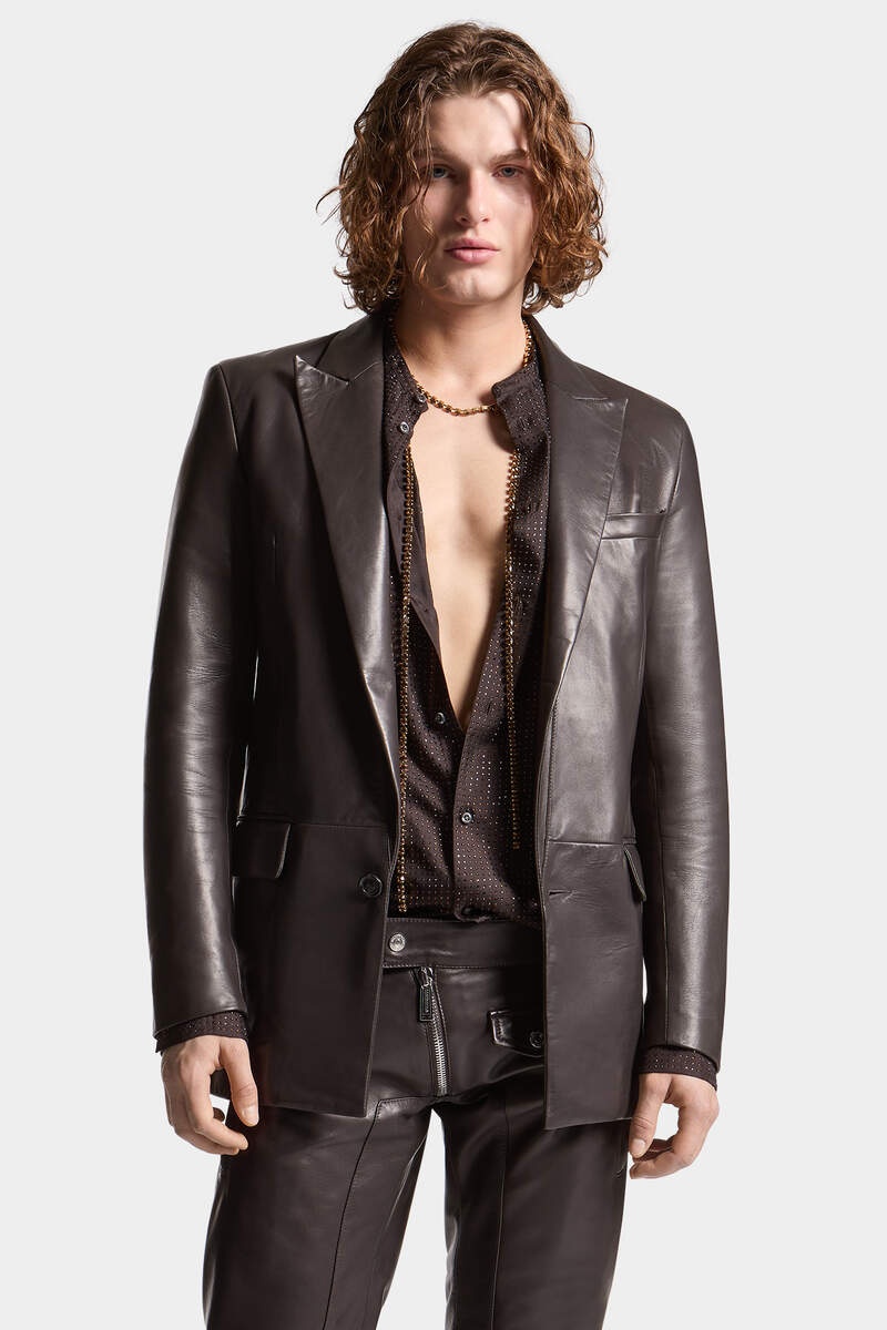 SEXY LEATHER PALM BEACH BLAZER - 3