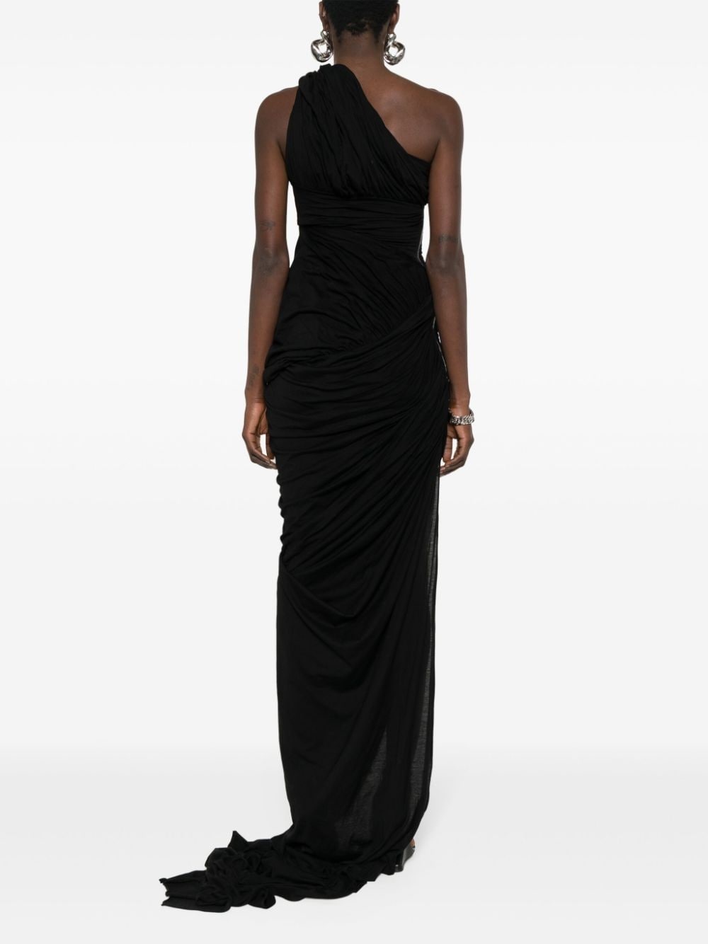 draped one-shoulder maxi dress - 4