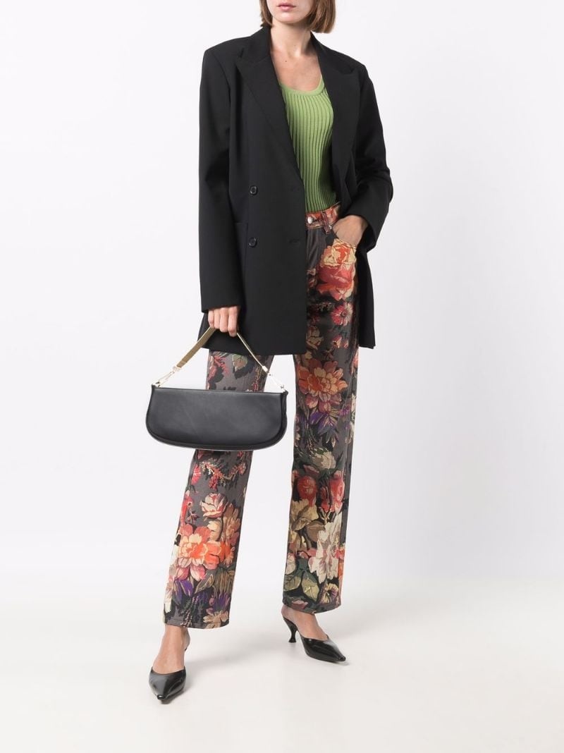 zip-up curved tote bag - 2