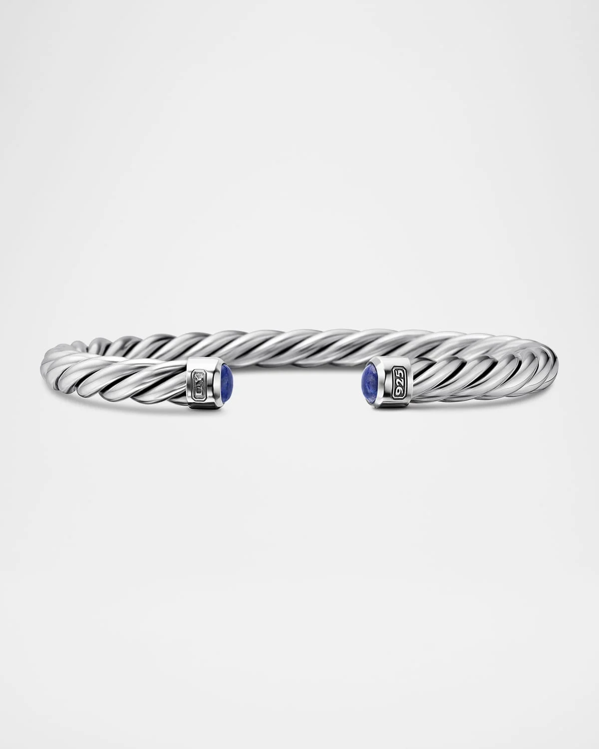 6mm Men's Cable Cuff Bracelet in Silver - 1