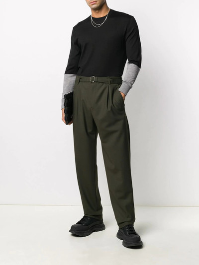 Neil Barrett two-tone crew-neck jumper outlook