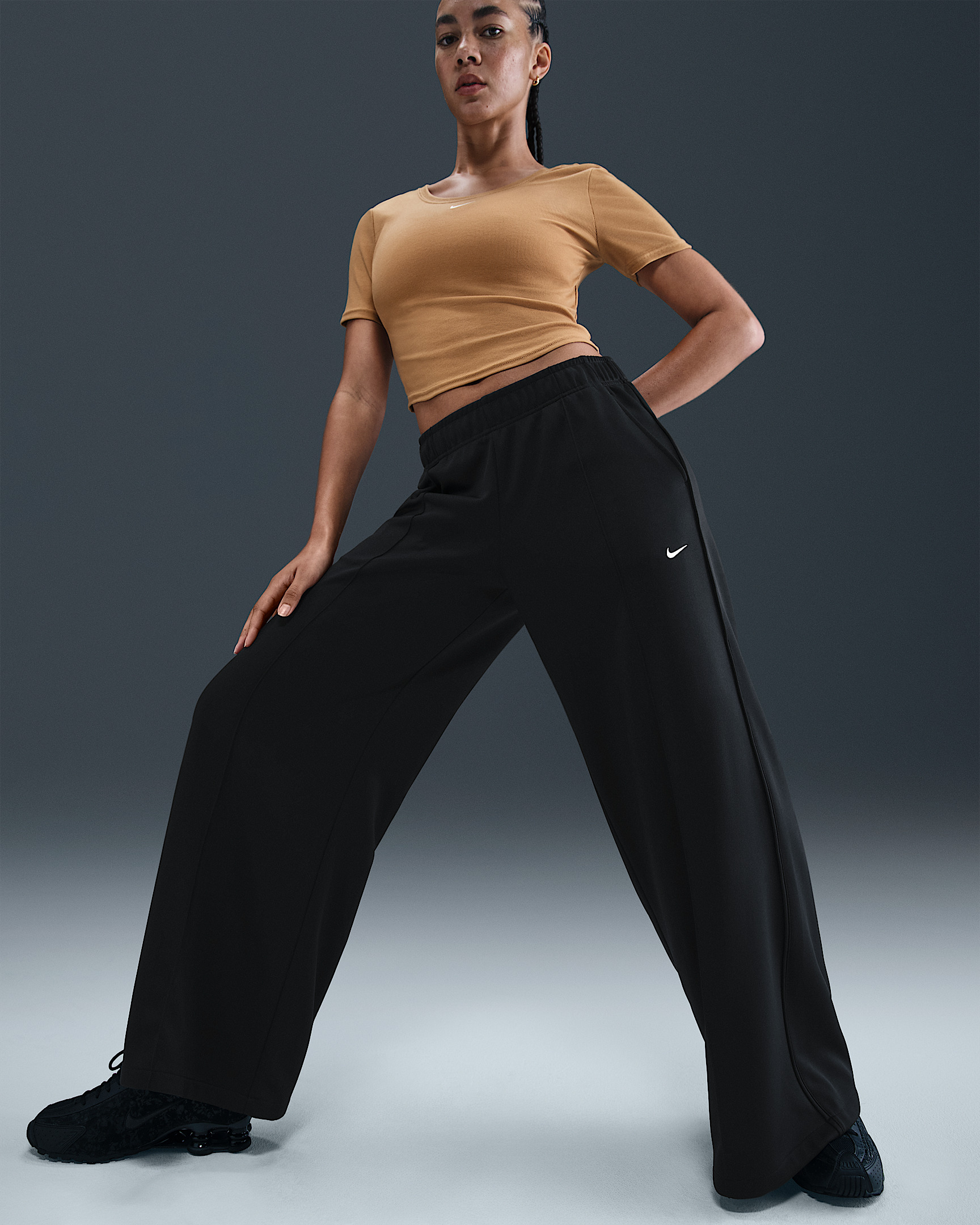 Nike Sportswear Women's Mid-Rise Wide-Leg Track Pants - 5