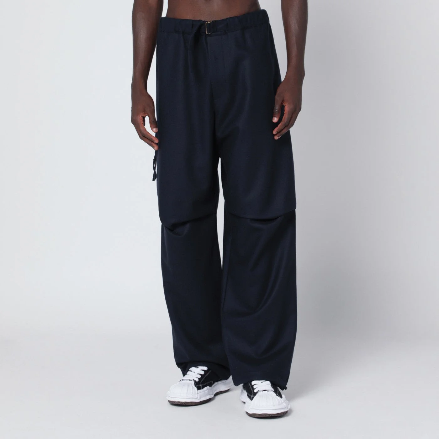 Blue track pants in wool - 1