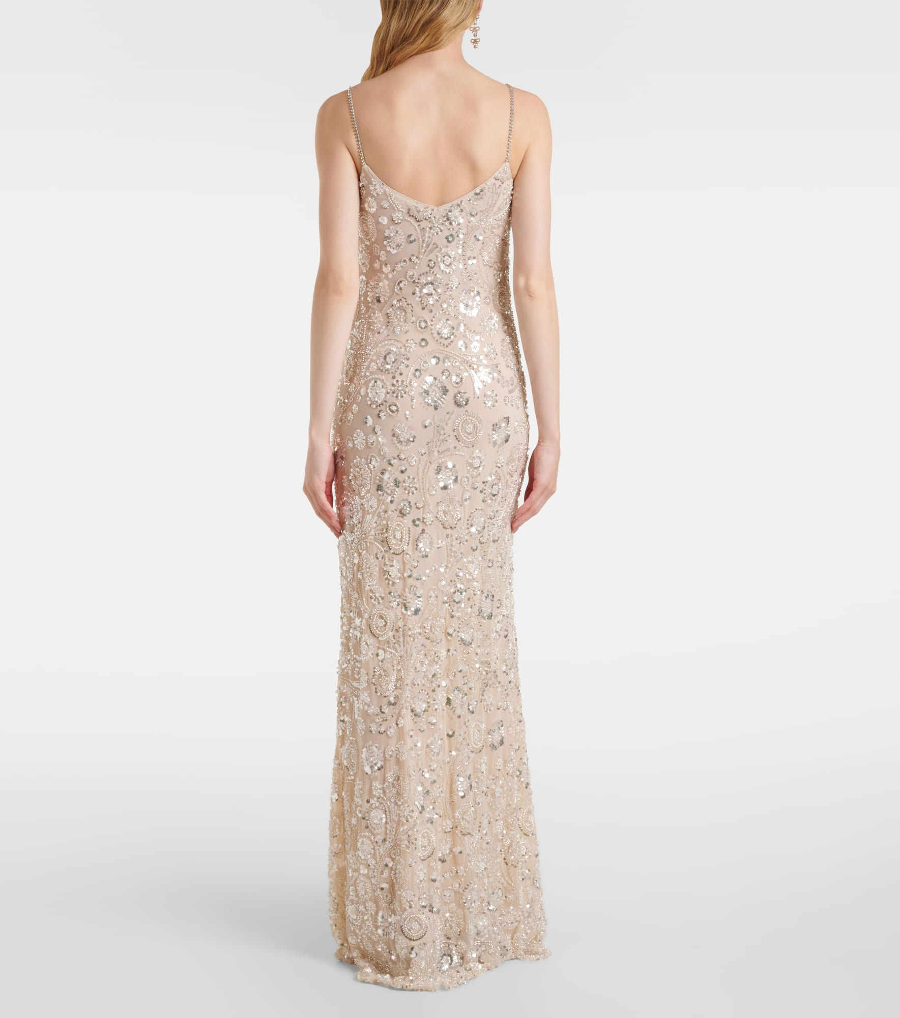 Sequined floral maxi dress - 3